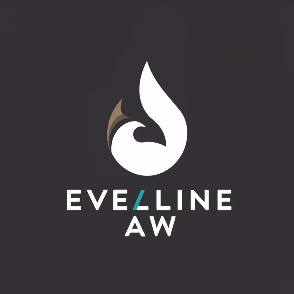 a logo design, with the text 'Eveline Daw', main symbol: white crow head inside dark colored water droplet as ink brush strokes, Minimalistic, to be used in Entertainment industry, clear background