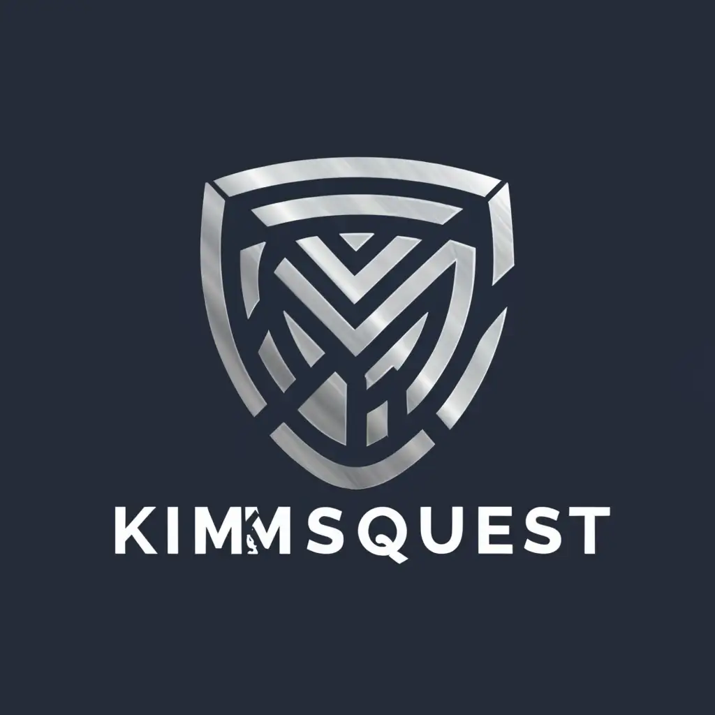 a logo design,with the text "KIMSQuest", main symbol:Shield,Moderate,clear background