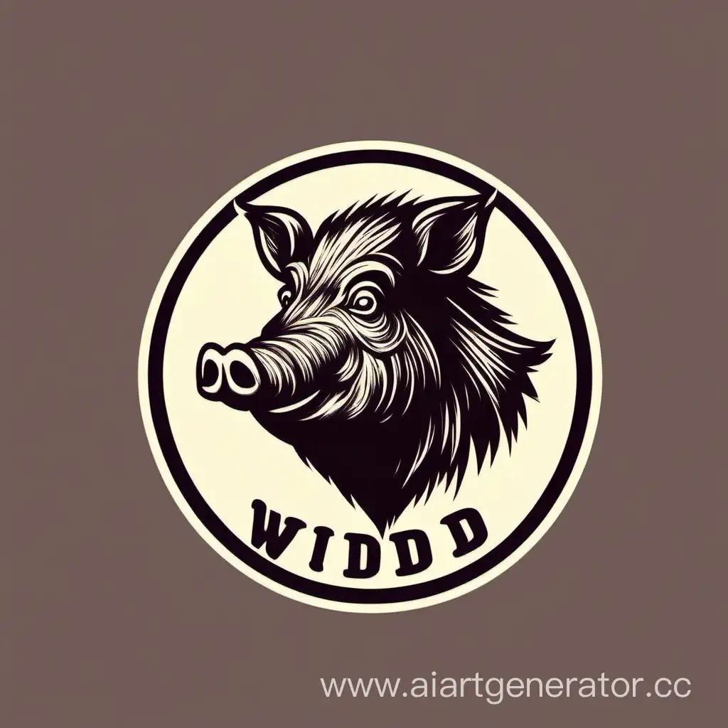Wild boar logo for stores, colorful