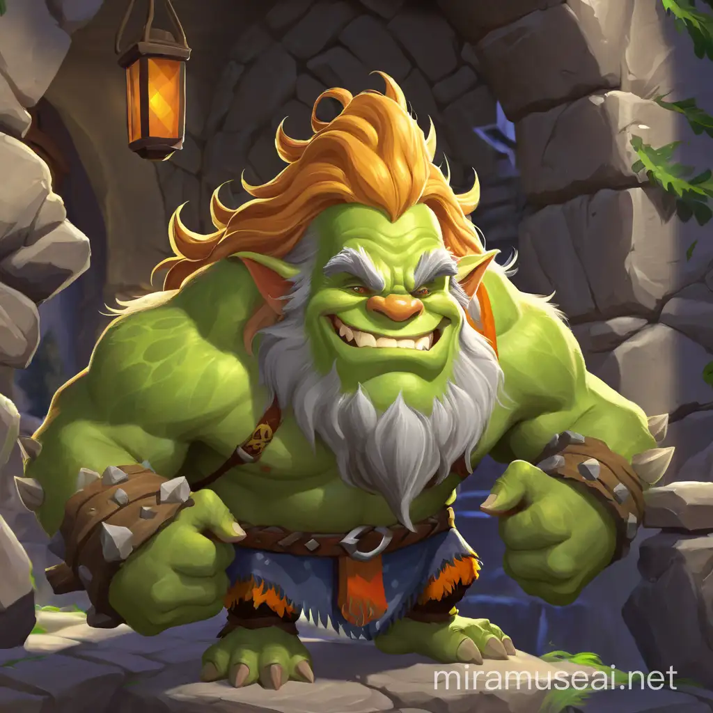 Joyful StoneHaired Ogre in Blizzard Art Style