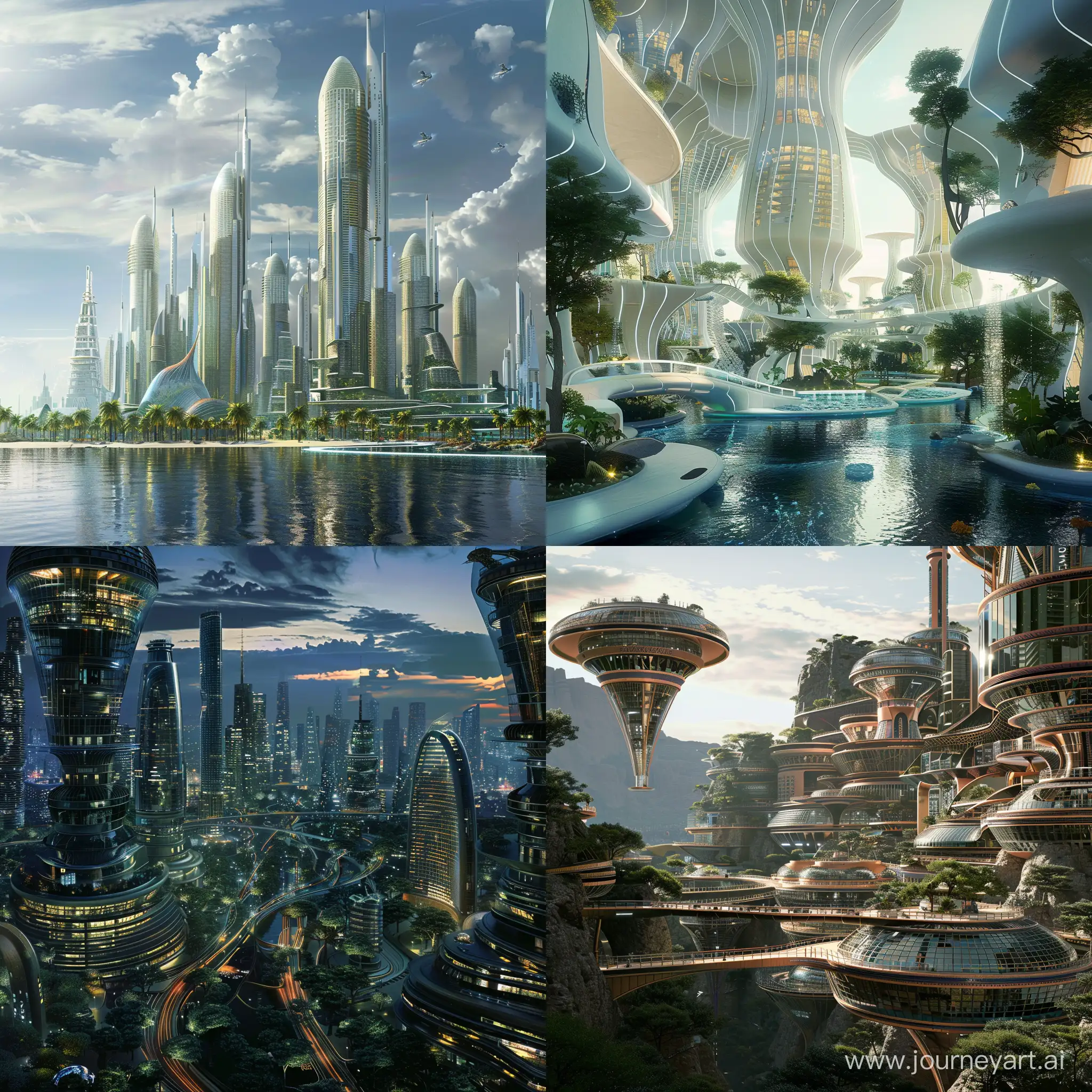 Futuristic-Bionic-Cityscape-Urban-Metropolis-of-Tomorrow