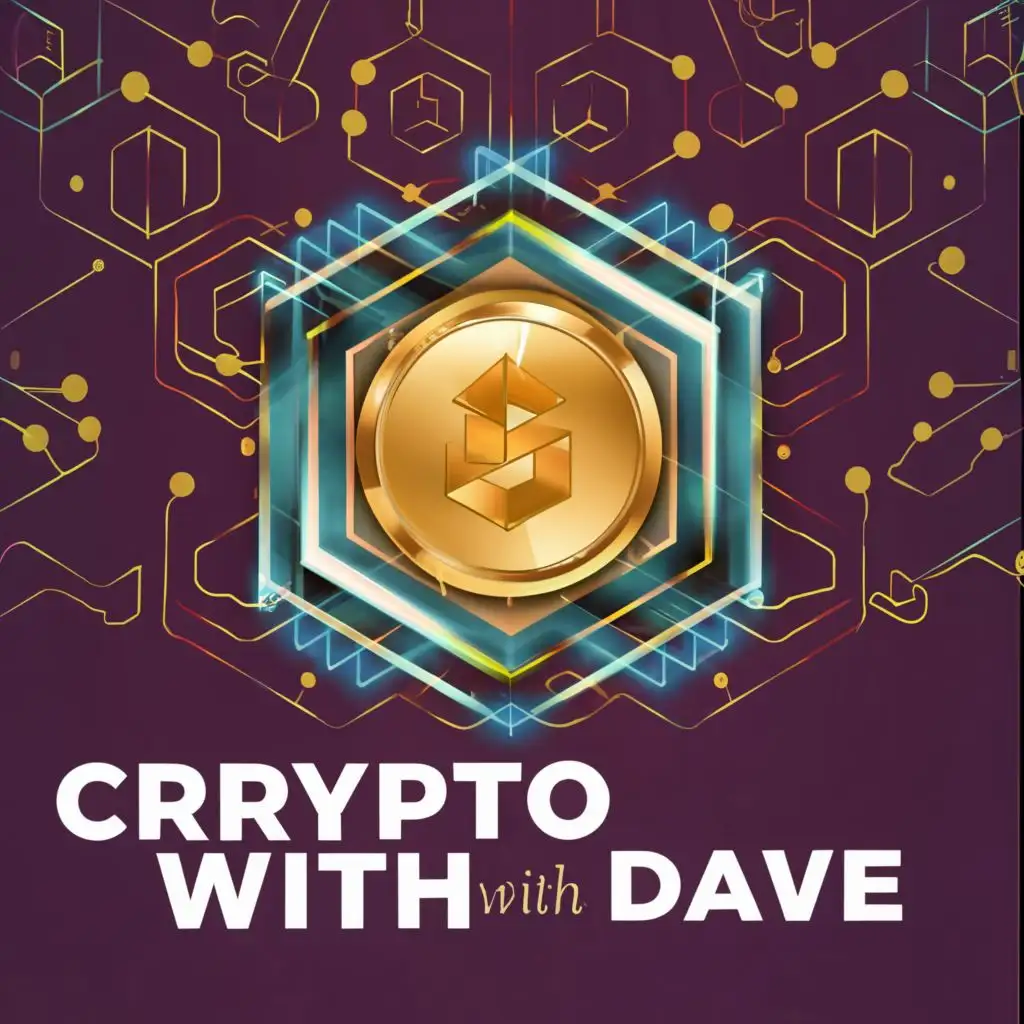 logo, hexagon,crypto,money,power, with the text "Crypto with Dave", typography