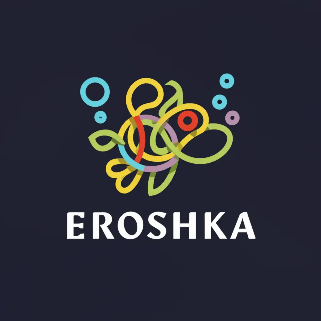 LOGO-Design-for-Eroshka-Whimsical-Ball-of-Yarn-and-Crochet-Hook-with-Playful-Turtle-and-Soap-Bubbles-Theme