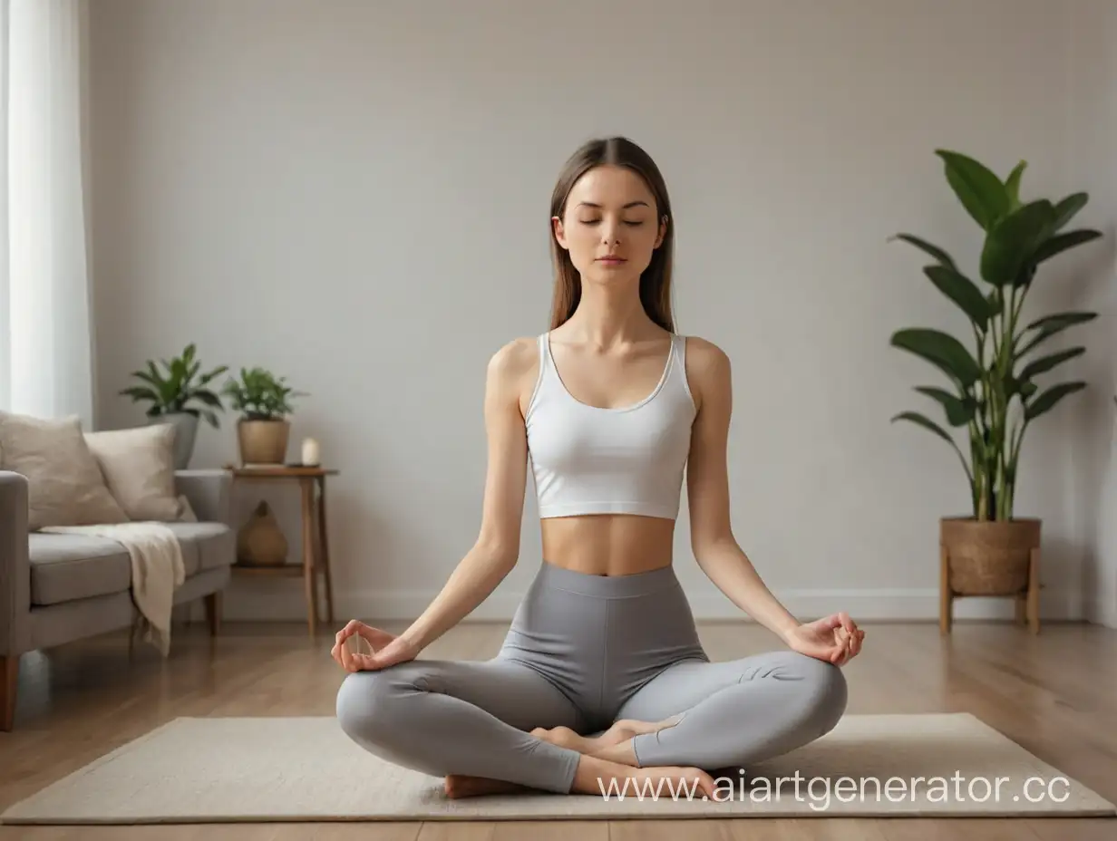 Morning-Meditation-Serene-Woman-Contemplating-Peacefully-at-Home