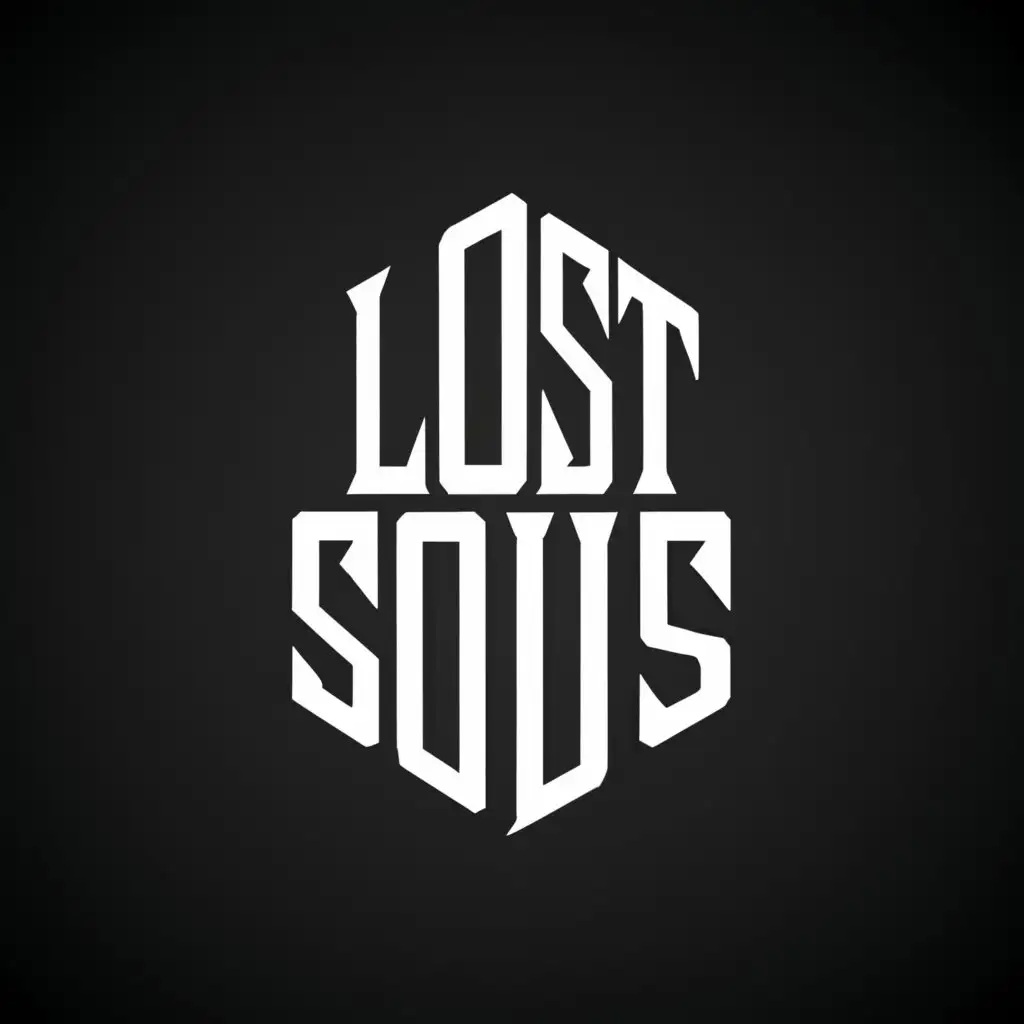 a logo design,with the text "lost souls", main symbol:cloud and sad cry metal band,Minimalistic,clear background