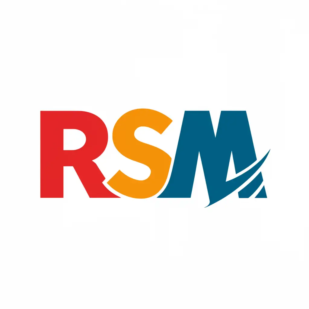 a logo design,with the text "RSM", main symbol:CRICKET LOGO,Minimalistic,clear background