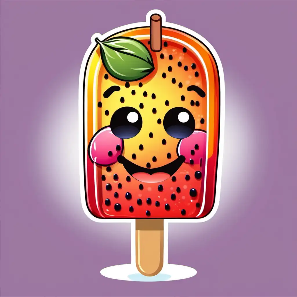 Colorful Cartoon Ice Pop Fruits on a Summer Day