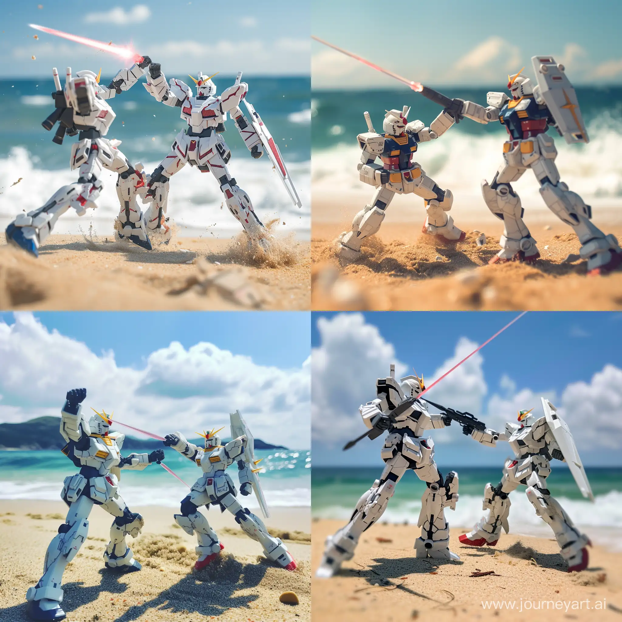 Dynamic-White-Gundam-Battle-on-the-Beach