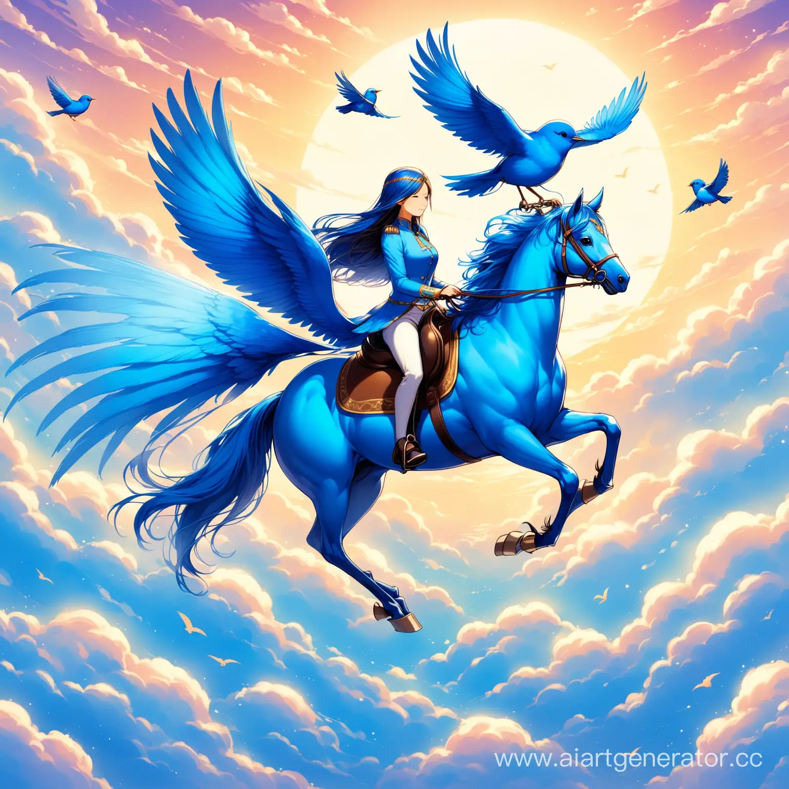 Dreamy-Encounter-Blue-Bird-on-Horseback