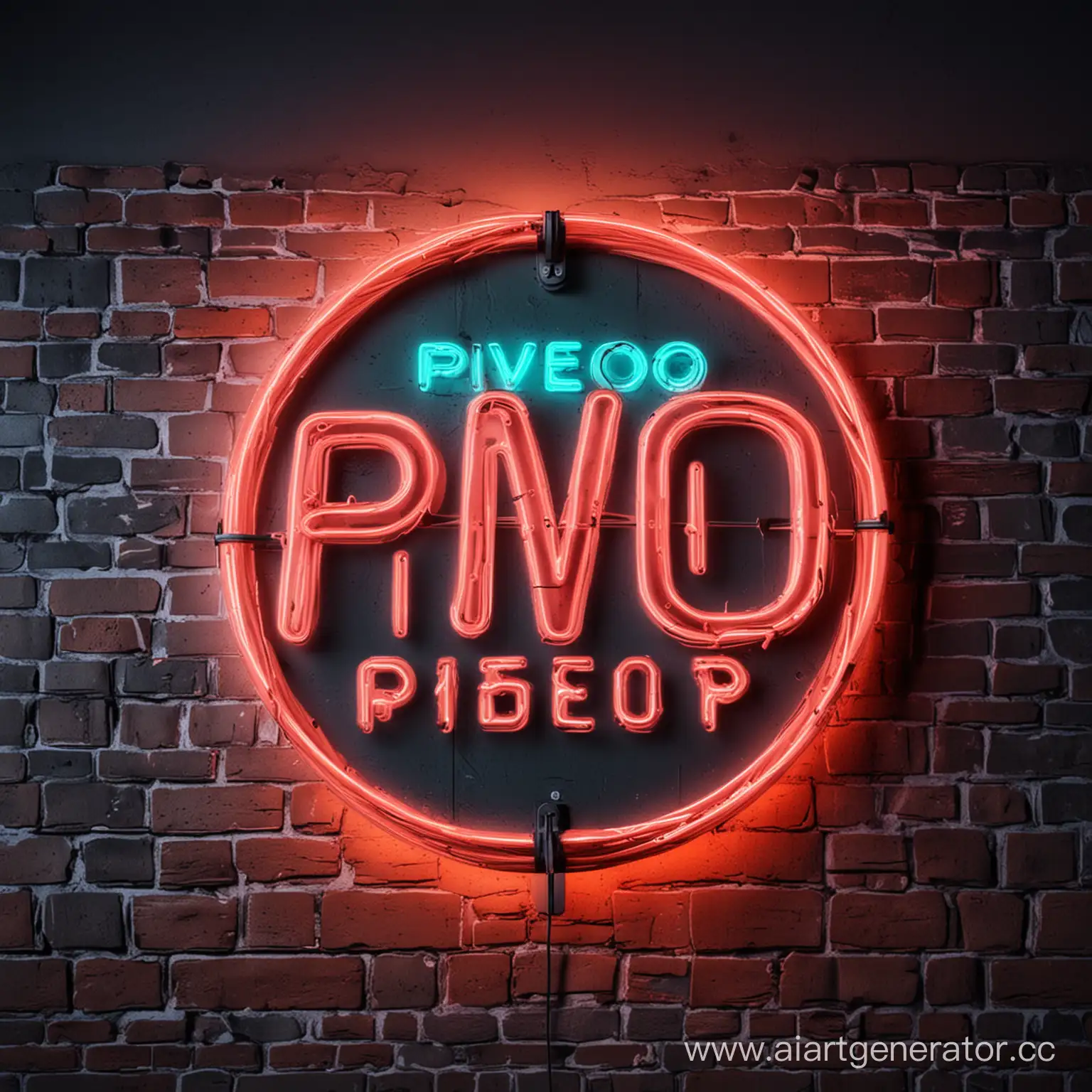 Vibrant-Neon-Logo-Design-with-PIVO-Inscription