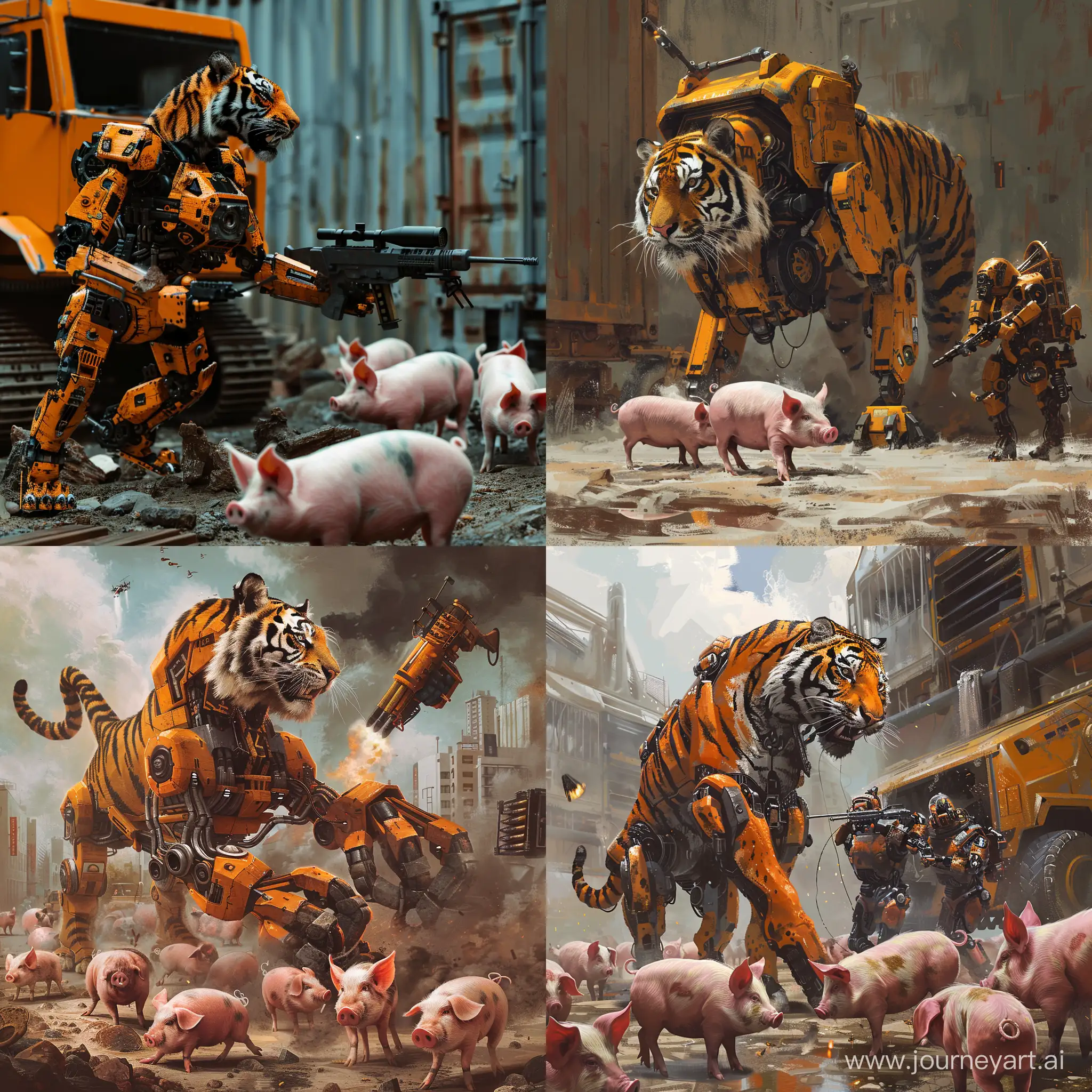Fierce-Tiger-Bot-Conquers-Kiev-Engaging-in-Intense-Battle-with-Pigs