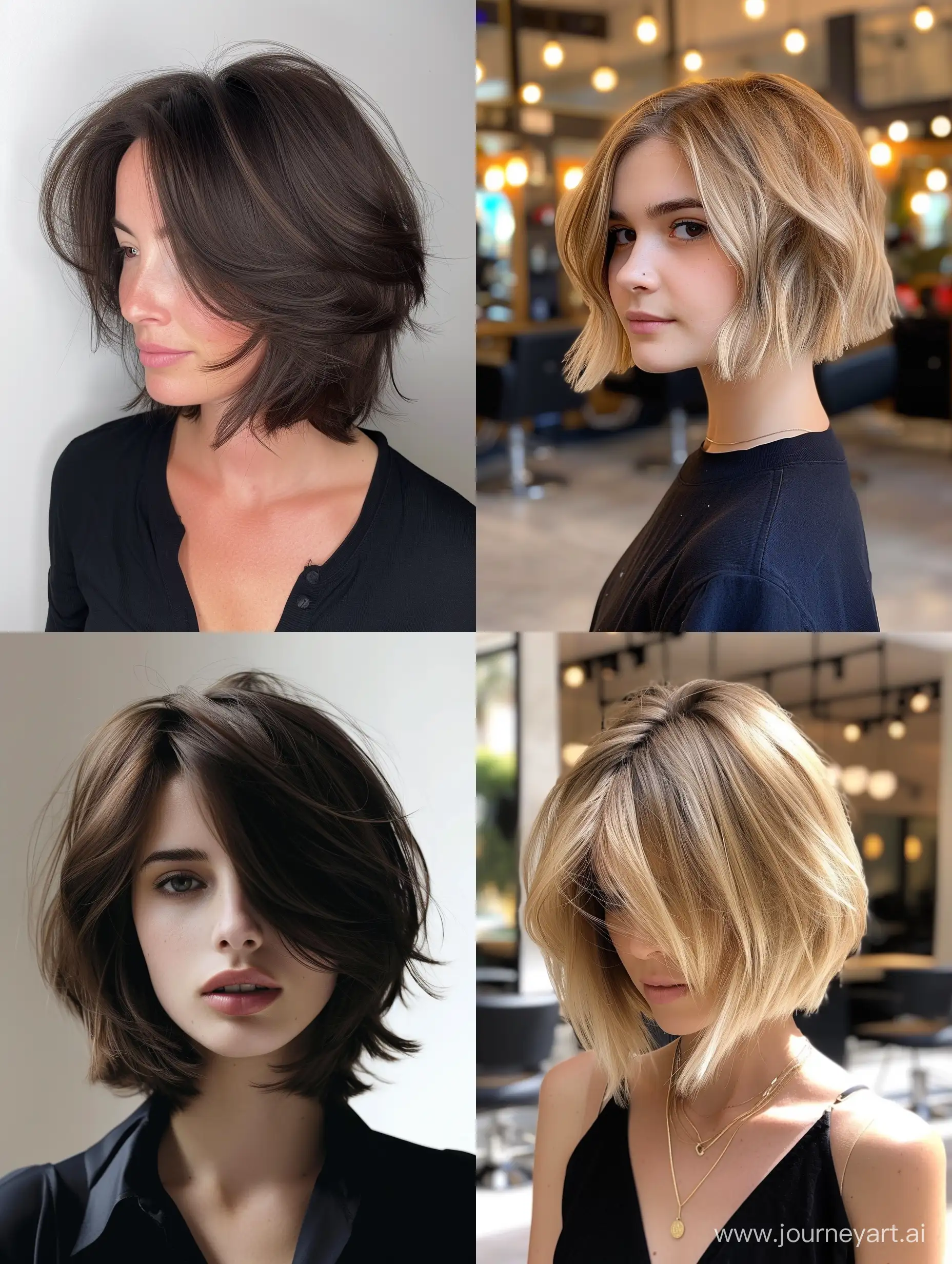 Chic Layered Spring Bob Haircuts for Women 2024 Midjourney Prompt