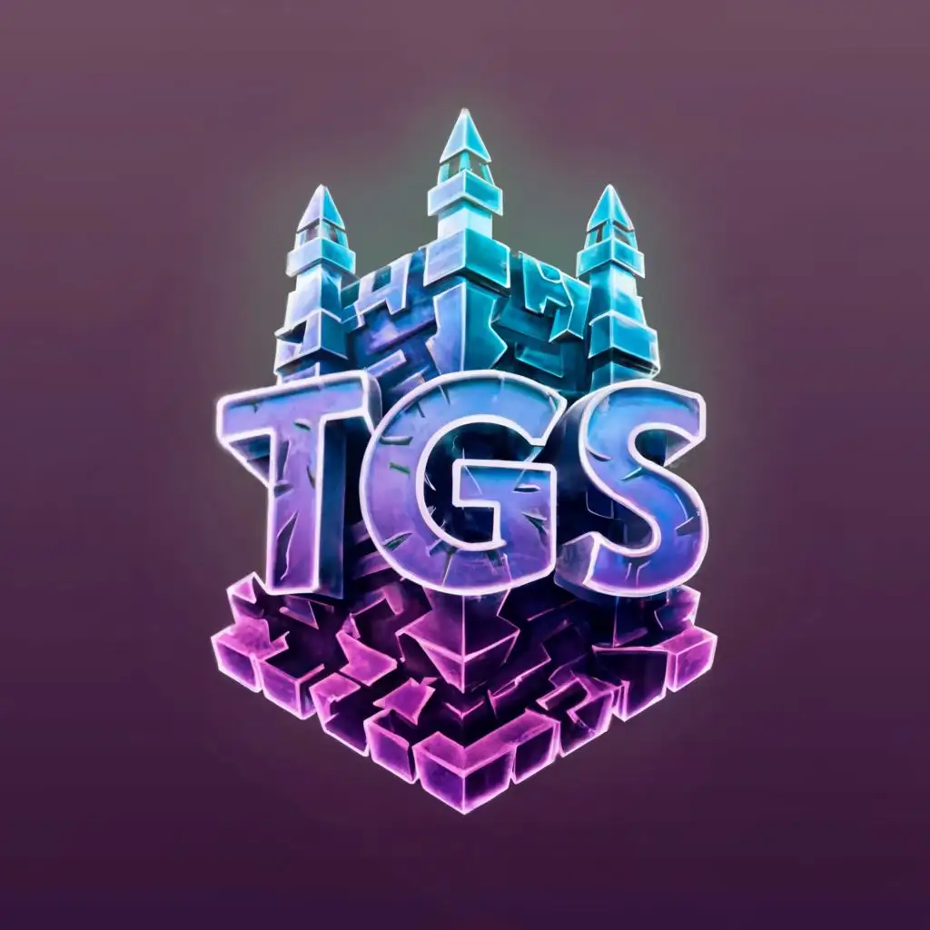 a logo design,with the text "TGS", main symbol:Craft a dynamic logo for a vibrant gaming community thriving on Discord, where an expansive group of friends unite to embark on gaming adventures together. Envision a fortress-like sanctuary sanctum, emblematic of camaraderie and shared passion for gaming. Infuse elements of controllers, keyboards, and gaming consoles subtly within the design, symbolizing the diverse array of gaming platforms embraced within the community. Incorporate silhouettes of friends engaged in gaming activities, evoking a sense of camaraderie and shared enthusiasm. Capture the essence of excitement, friendship, and digital exploration in a design that resonates with gamers of all backgrounds. Purple, black, blue. 3D but retro. Very detailed.,complex,be used in Entertainment industry,clear background