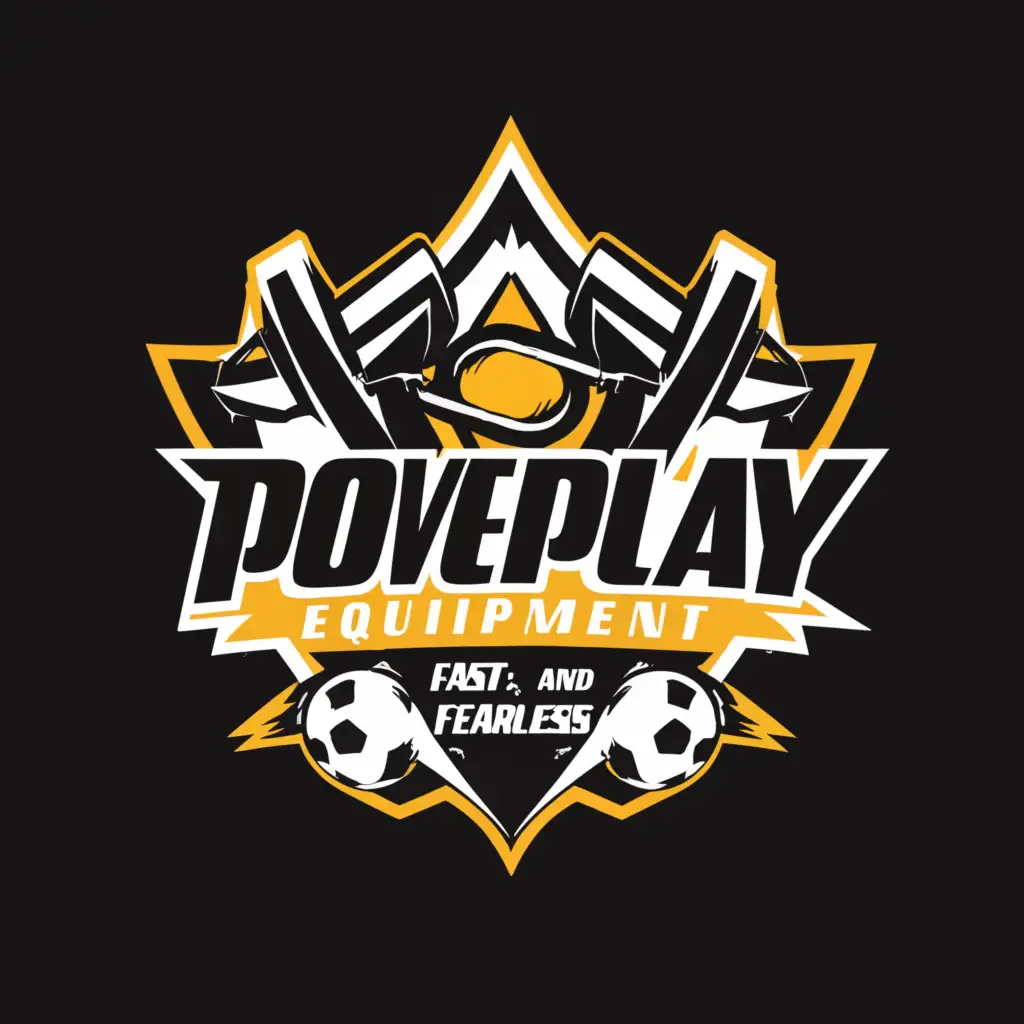 a logo design,with the text ""Power Play Equiptment

"Fast, Fierce, and Fearless"
"", main symbol:modern,complex,be used in Sports Fitness industry,clear background