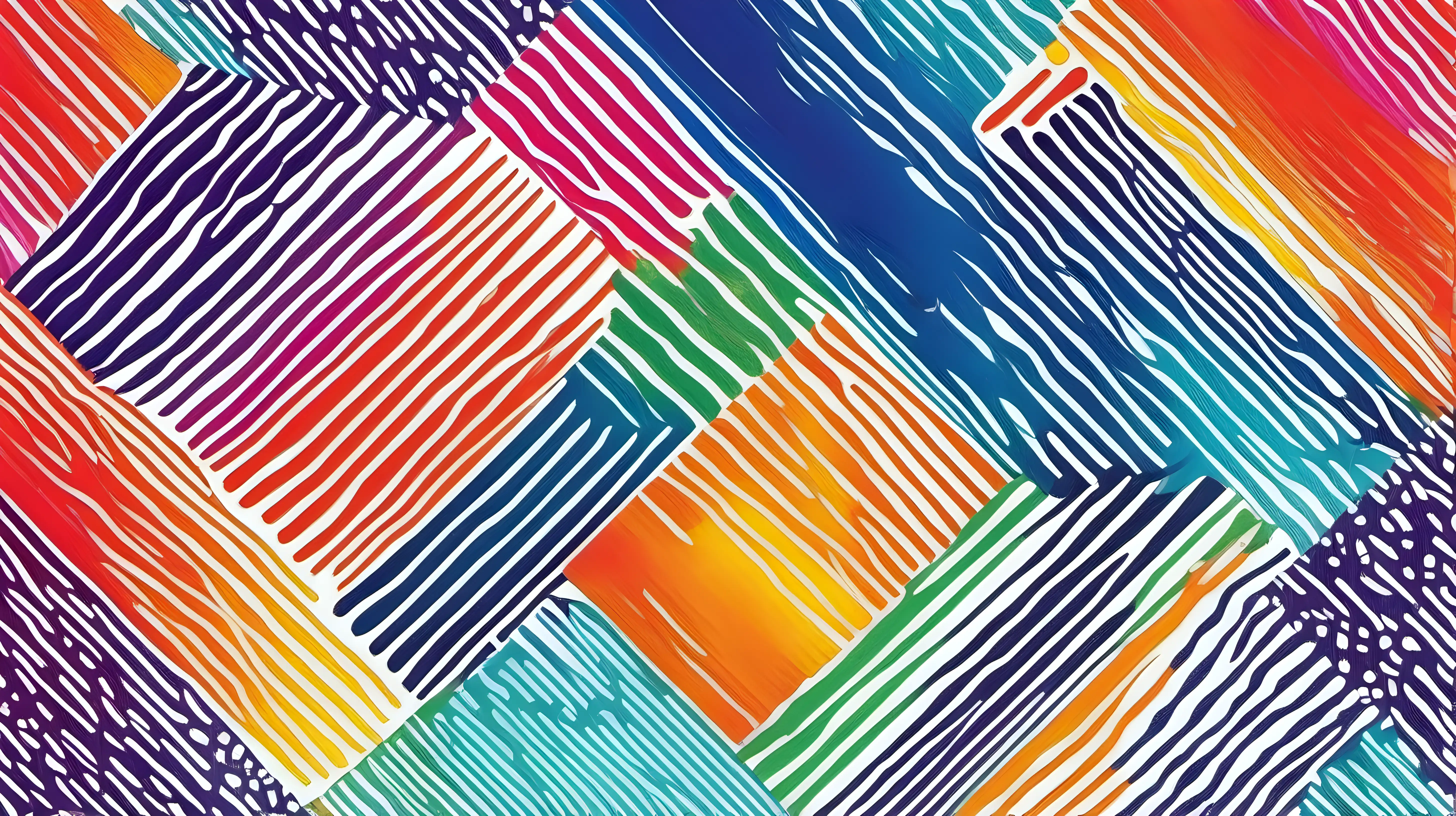 Abstract pattern of vibrant colours on white background