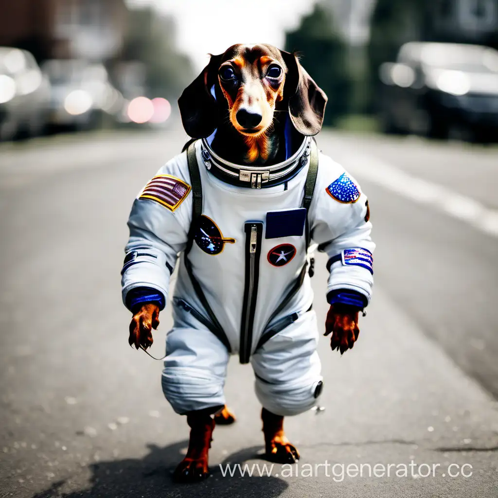 Yurik-the-Dachshund-Strolls-in-a-Spacesuit-Down-the-Street