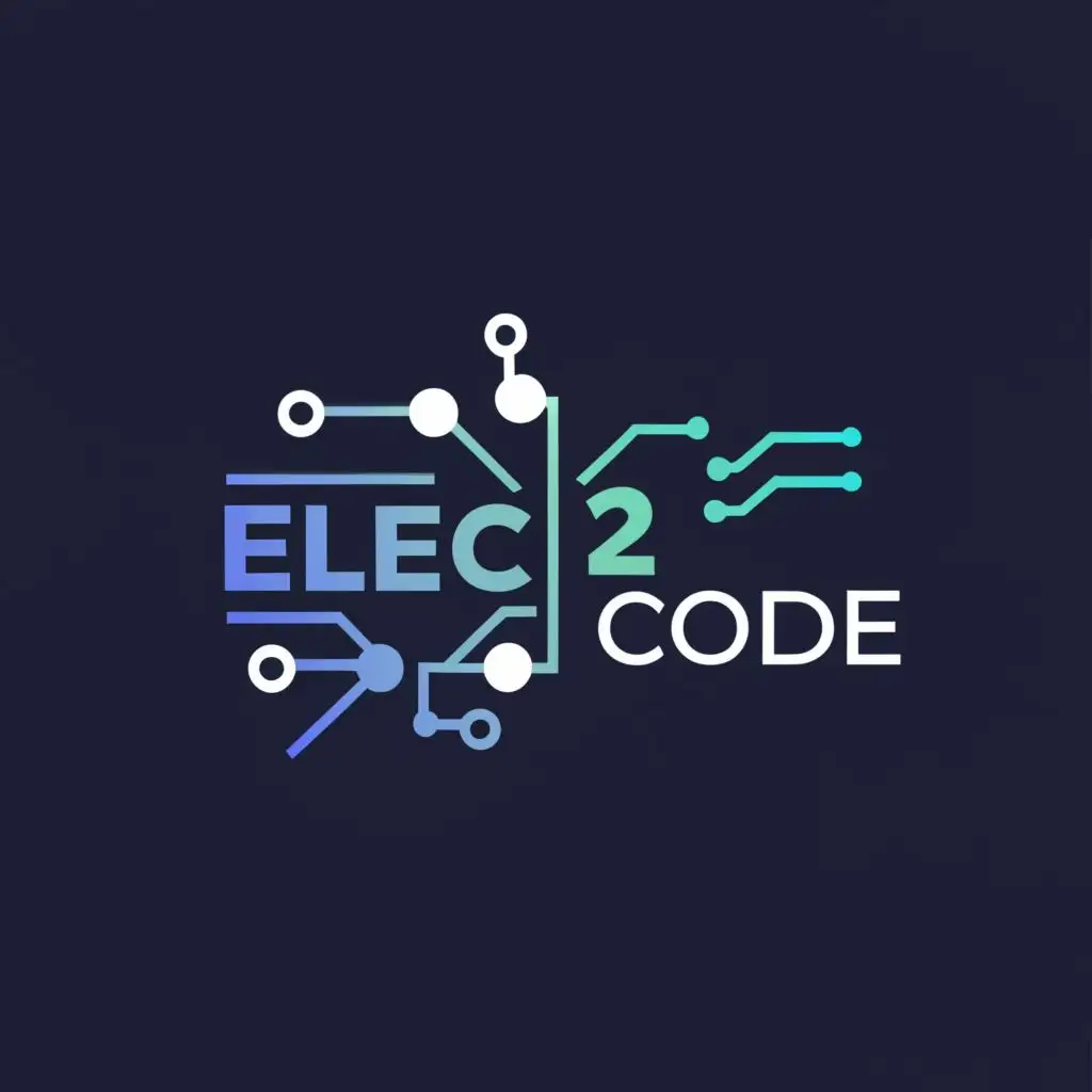 a logo design,with the text "Elec2Code", main symbol:Company by the name of 'Elec2Code'. I am a self-employed and I offer Industrial Automation, Electricity, Computer Development, Industrial Computing, Industrial Troubleshooting. I want a clean logo, oriented towards the industry of the future, connected objects, data feedback.,Moderate,be used in Technology industry,clear background