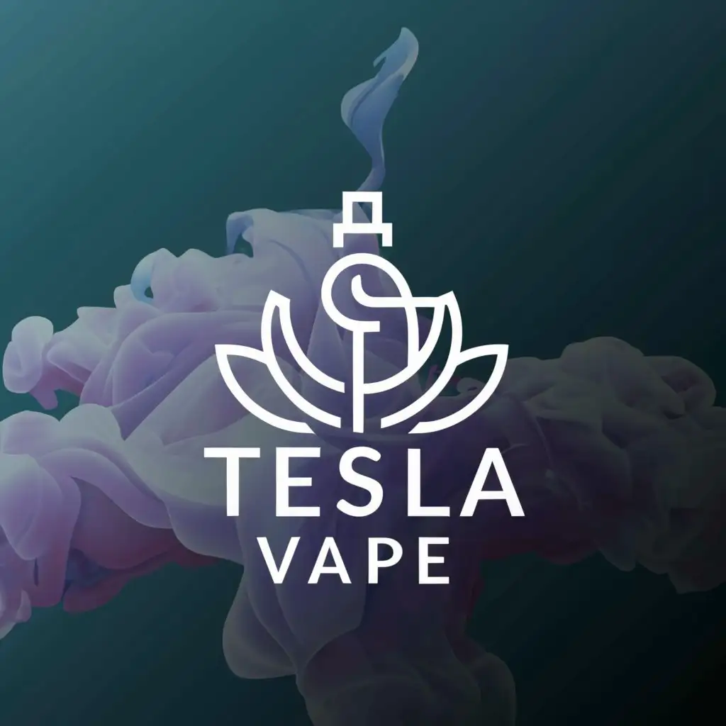 a logo design,with the text "Tes.la Vape", main symbol:logo in the smoke of a vape,Moderate,clear background