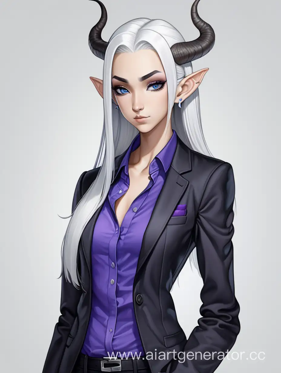 Asian-Girl-with-Horns-and-Cigarette-in-Business-Attire