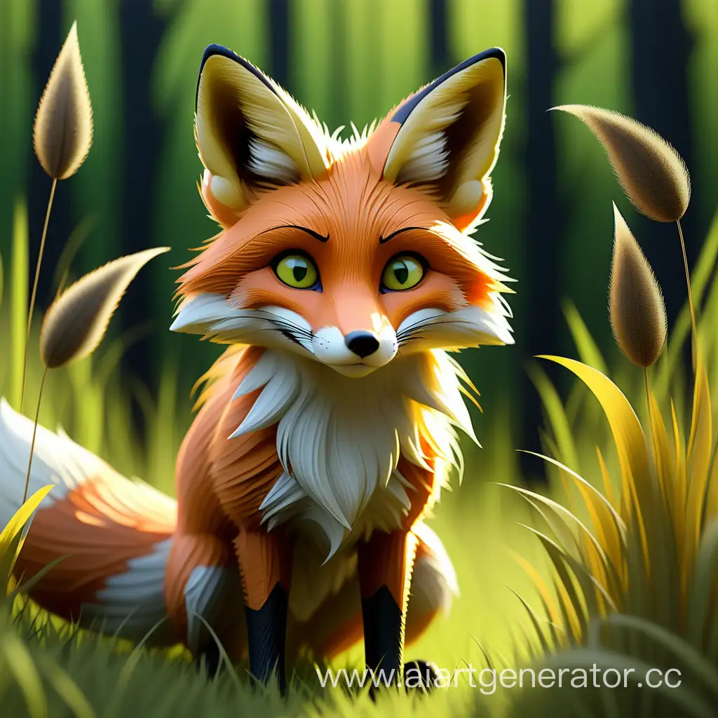 Majestic-Fox-in-Golden-Field-Heading-Towards-Enchanting-Forest