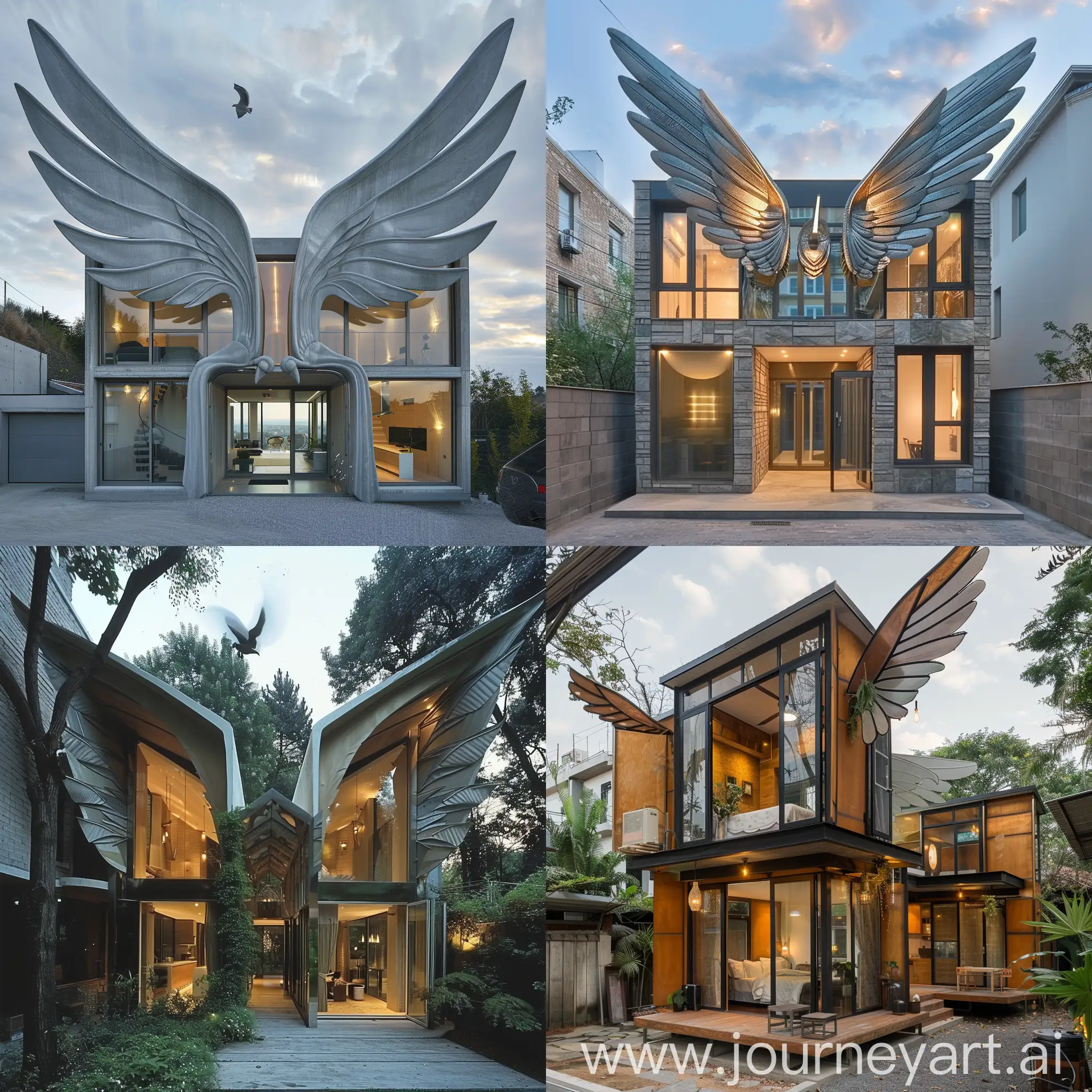 house with wings