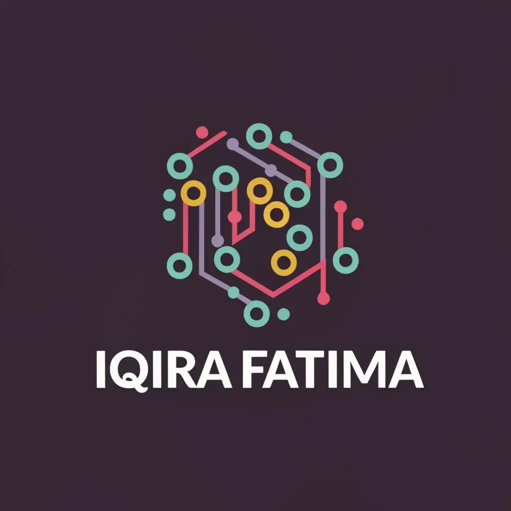 logo, Code, with the text "Iqra Fatima", typography, be used in Technology industry