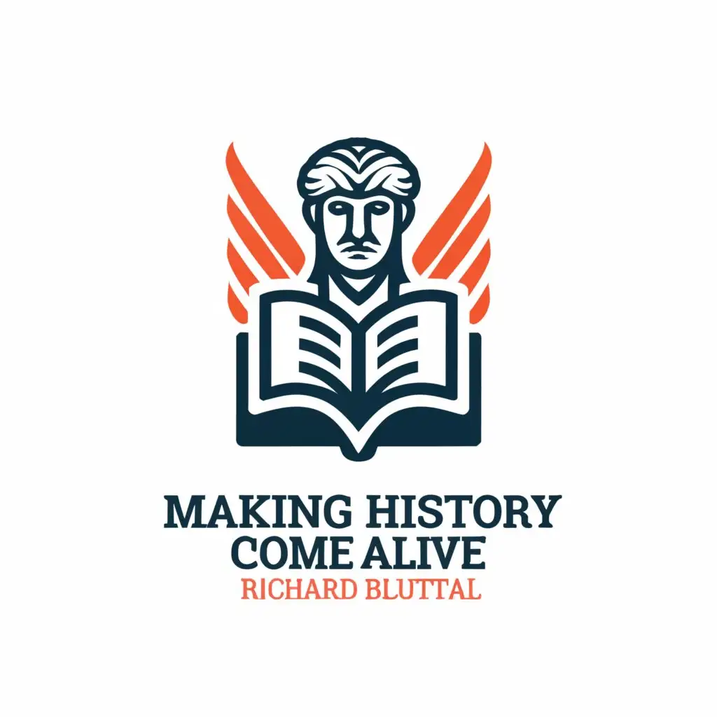 a logo design,with the text "Making History Come Alive
Richard Bluttal", main symbol:History,Moderate,be used in Education industry,clear background