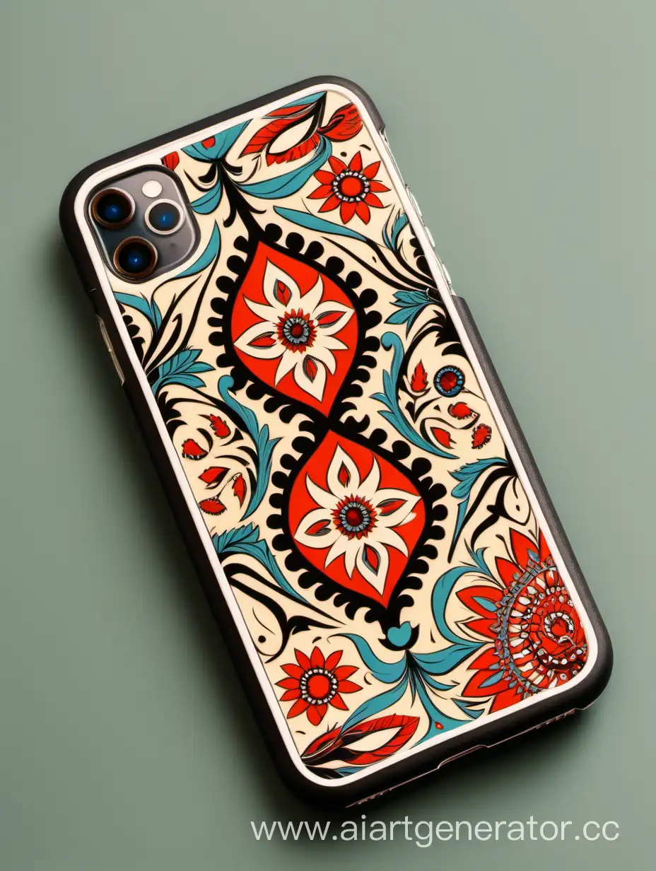 iPhone case with Uzbek patterns