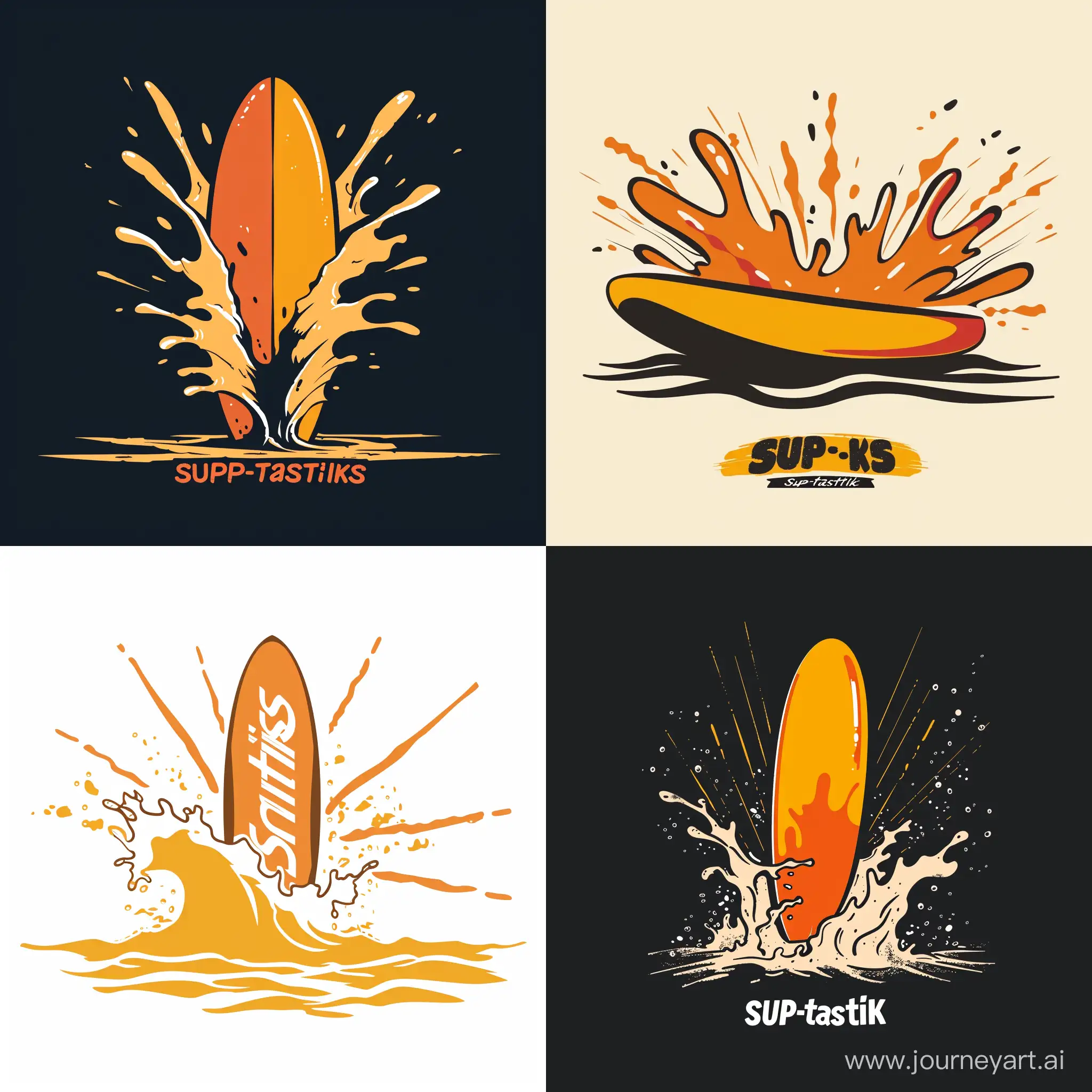 Vibrant-Orange-and-Yellow-SUP-Board-Splashing-in-Water-for-SUPtastisk-Logo