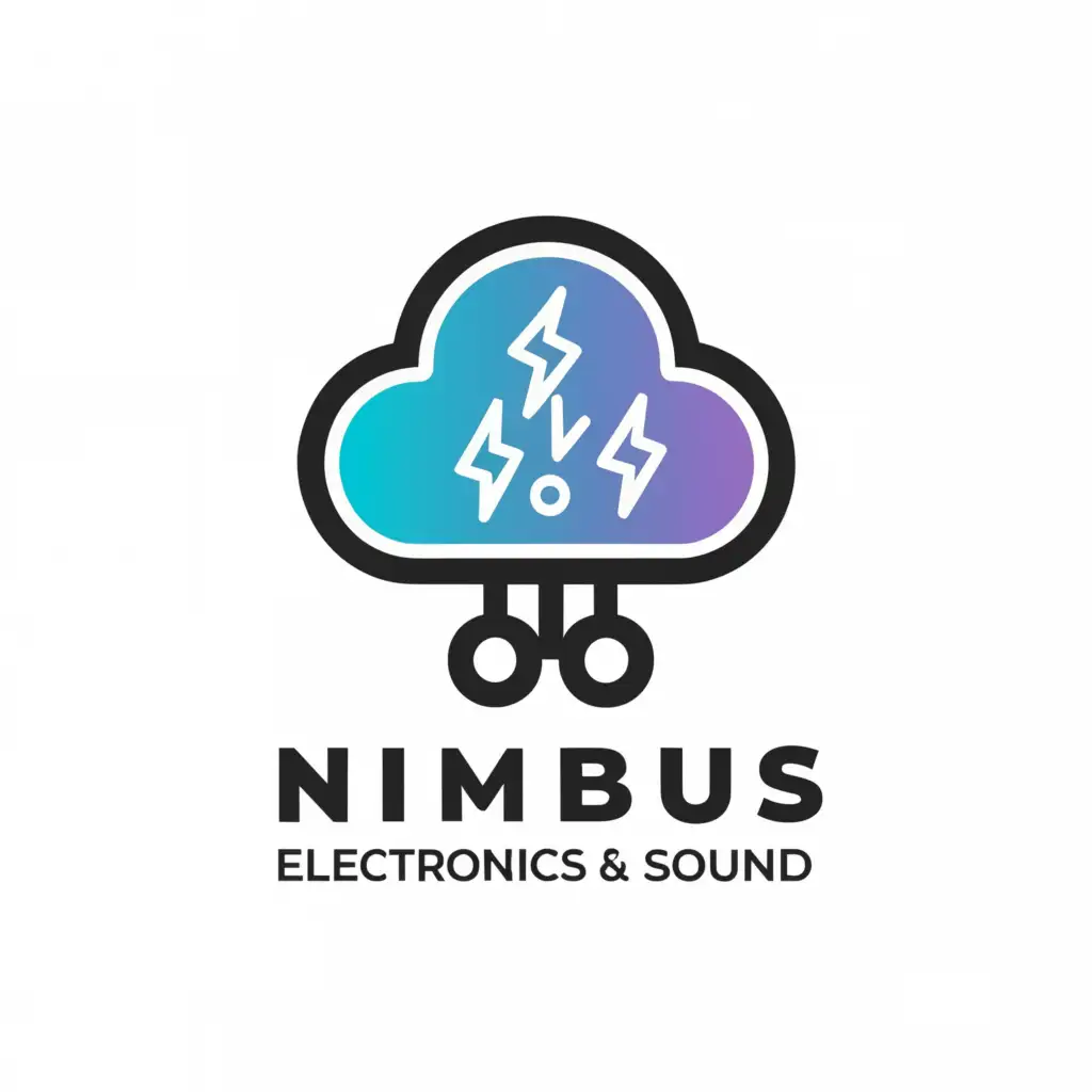 a logo design,with the text "Nimbus Electronics & Sound", main symbol:Cloud, speaker, music,Moderate,be used in Internet industry,clear background