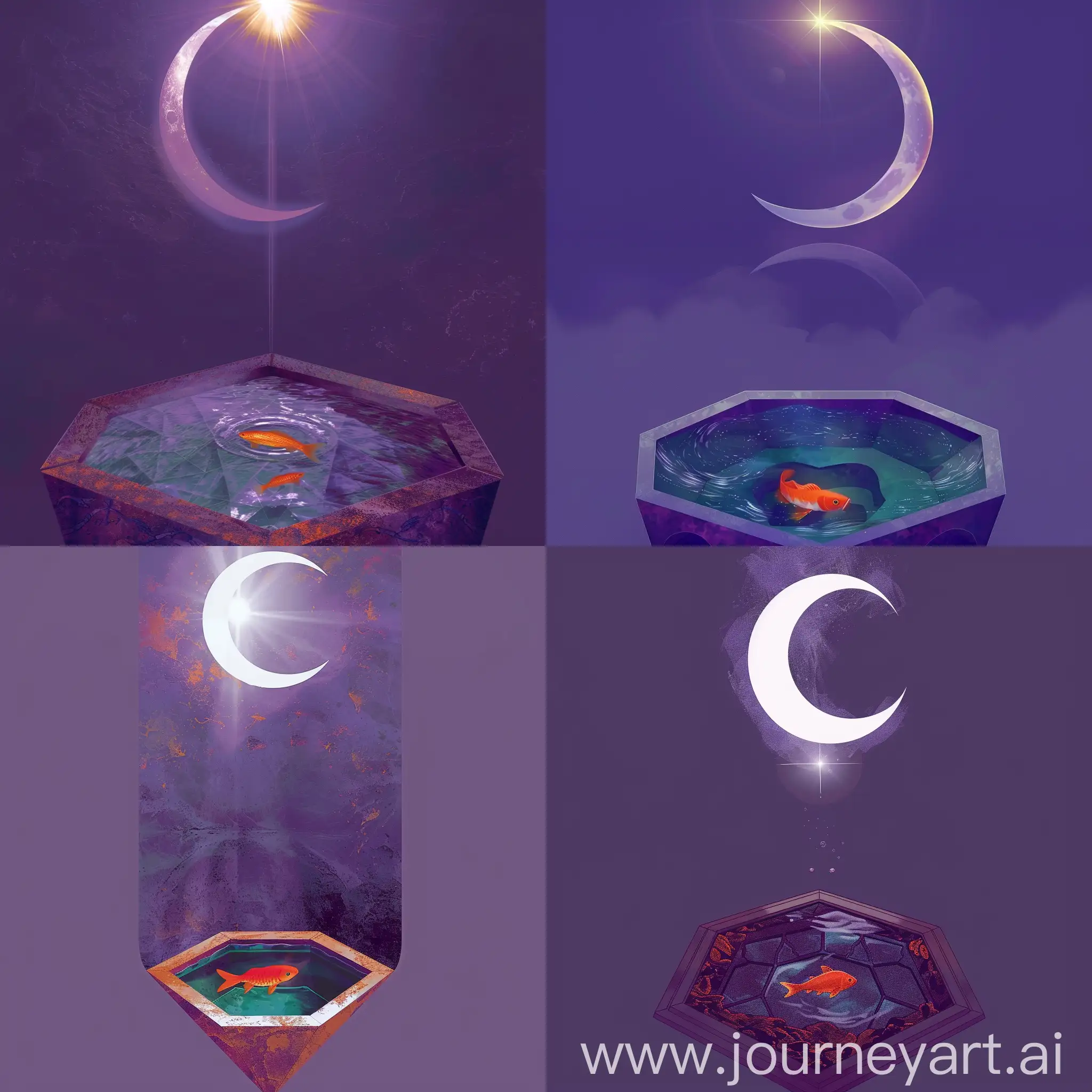 Iranian-Pentagonal-Pool-with-Crescent-Moon-Reflection