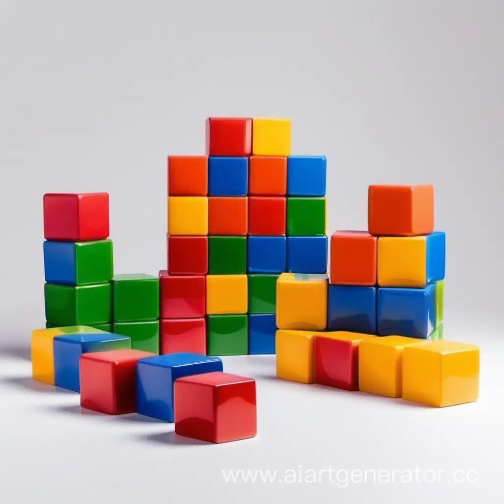 Colorful-Childrens-Building-Blocks-on-White-Background
