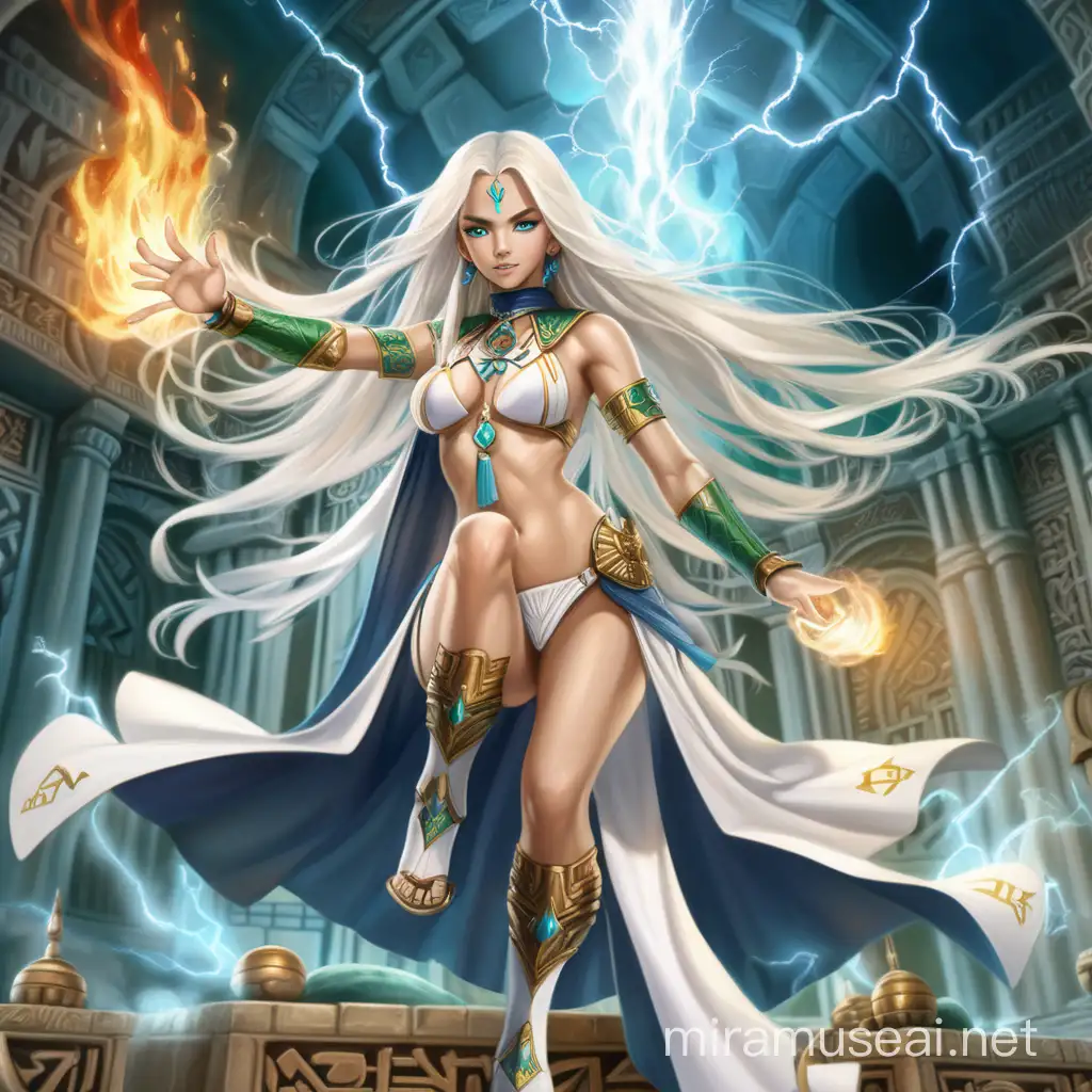 Empress Goddess in Fiery Palace with Wings and Fire Power