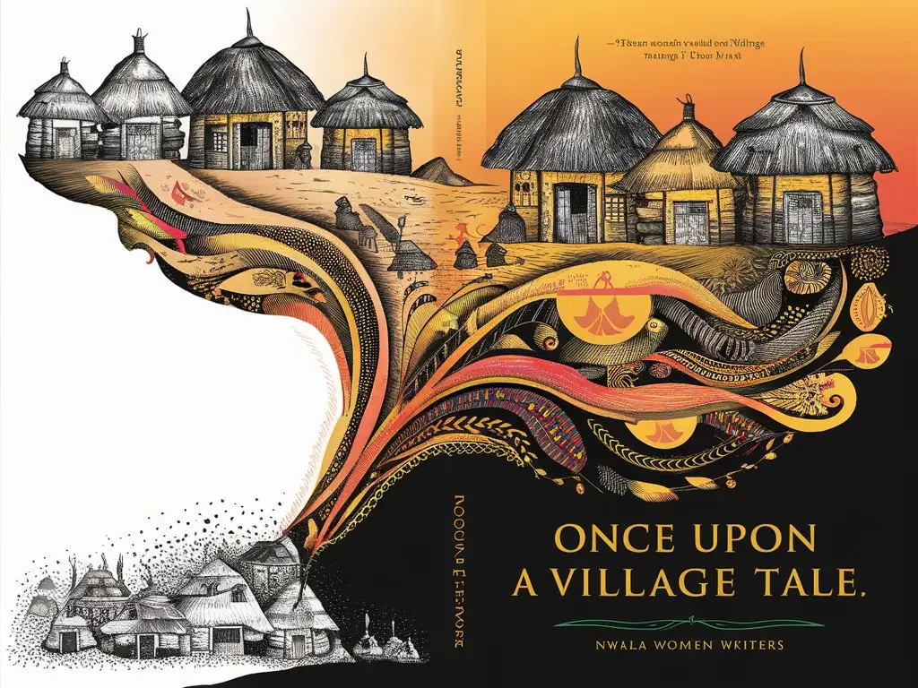 Illustrated Book Cover African Mythology and Folklore Once Upon A Village Tale by Nwala Women Writers