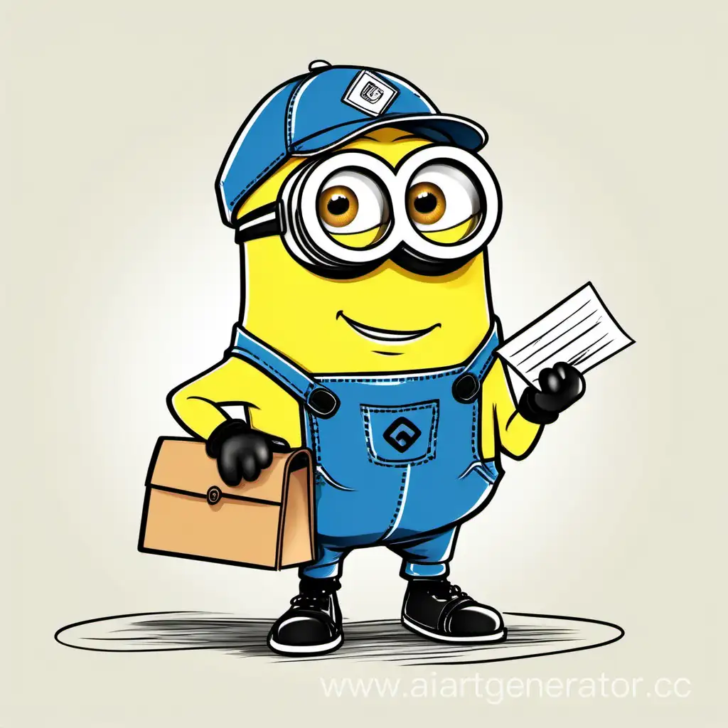 Adorable-Drawn-Style-Minion-Delivers-Mail-with-Enthusiasm