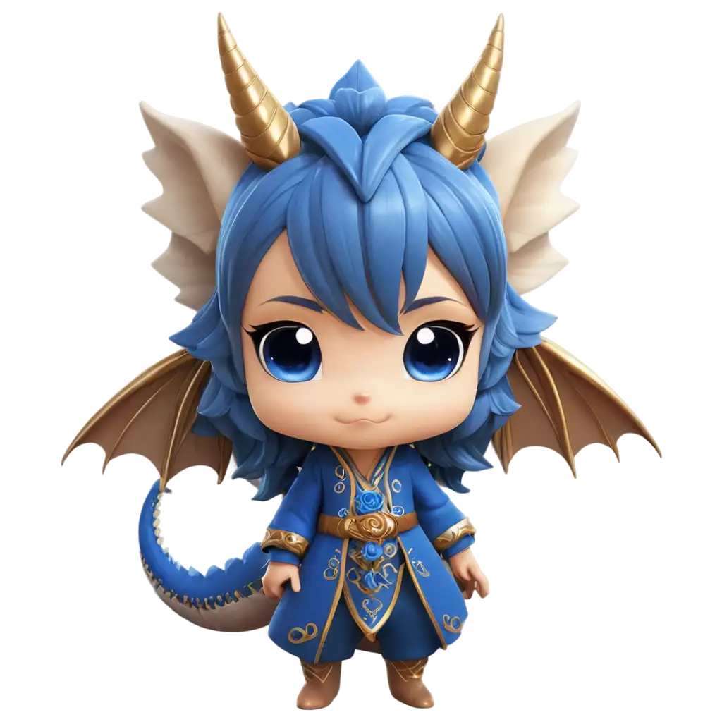 Adorable-Blue-Roses-Cute-Dragon-Chibi-PNG-Image-Perfect-for-Digital-Art-Merchandise-and-More