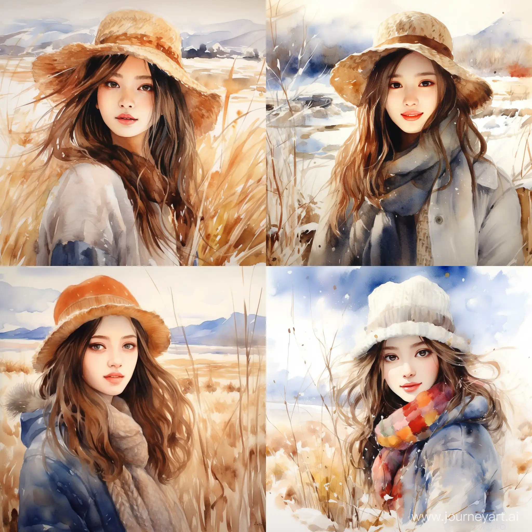 Winter-Morning-Stroll-Radiant-Asian-Girl-in-Warm-Knitwear