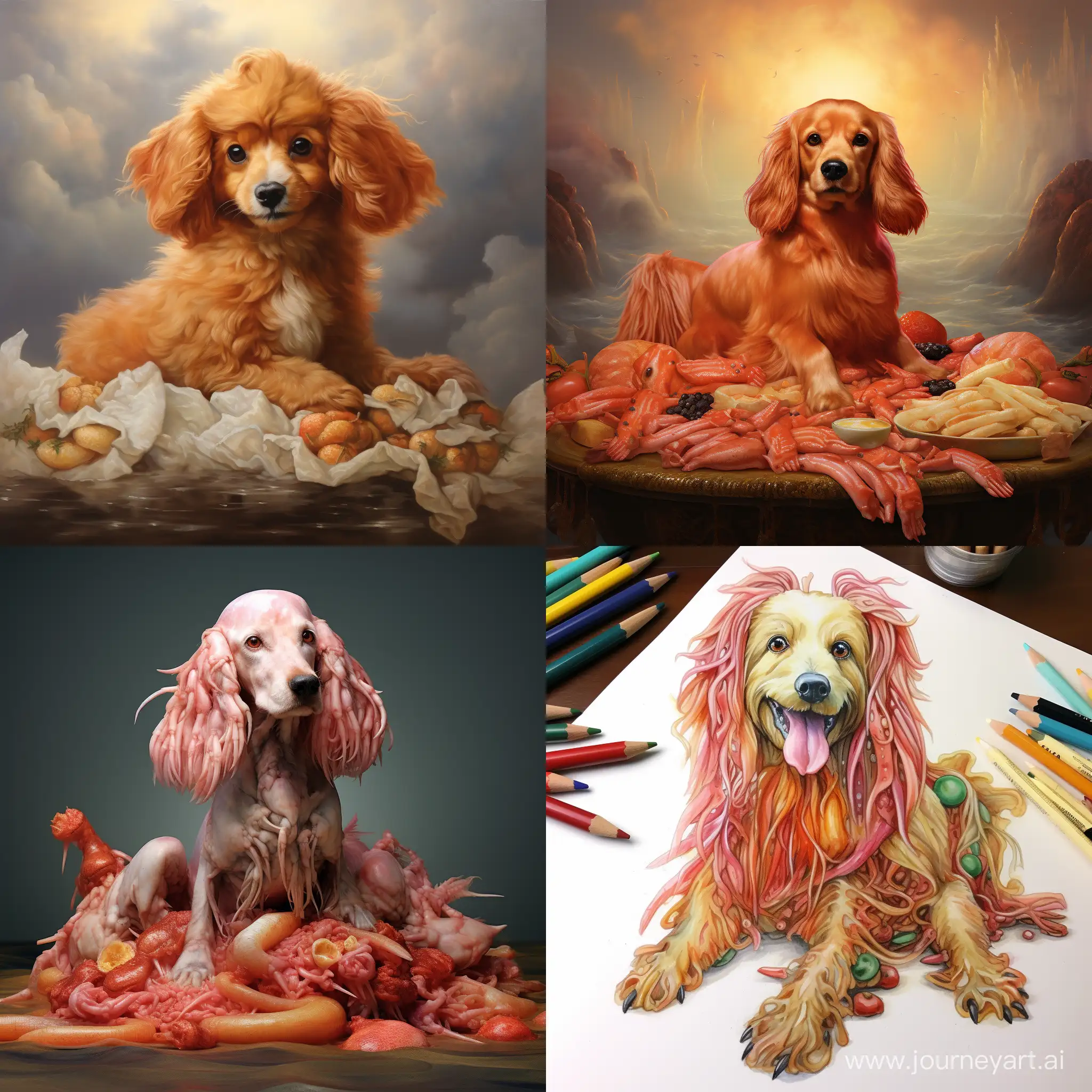 Whimsical-Shrimp-Dog-Art-with-AR-Twist-Limited-Edition-Print