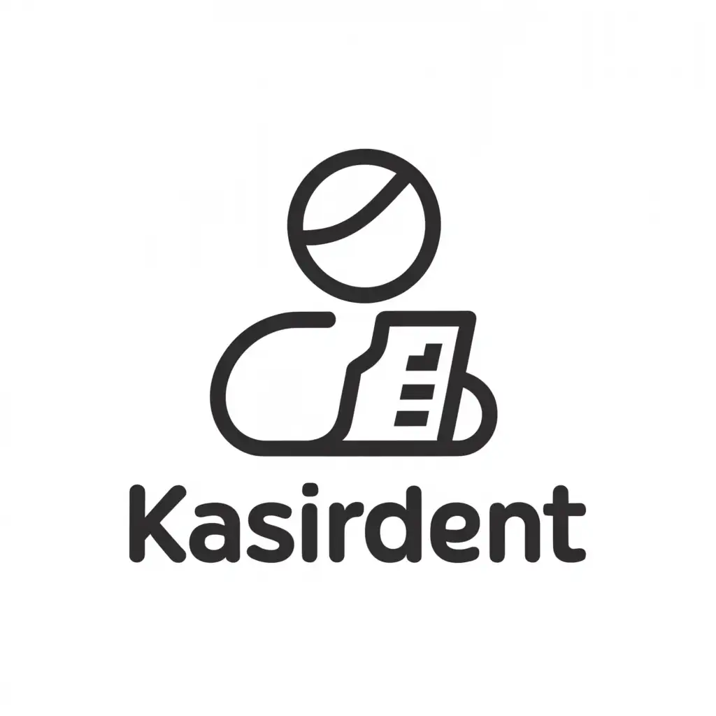 a logo design,with the text "KasirDent", main symbol:cashier,Minimalistic,clear background