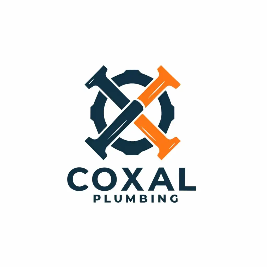 a logo design,with the text "COXAL PLUMBING", main symbol:plumbing pipe,Moderate,be used in Construction industry,clear background