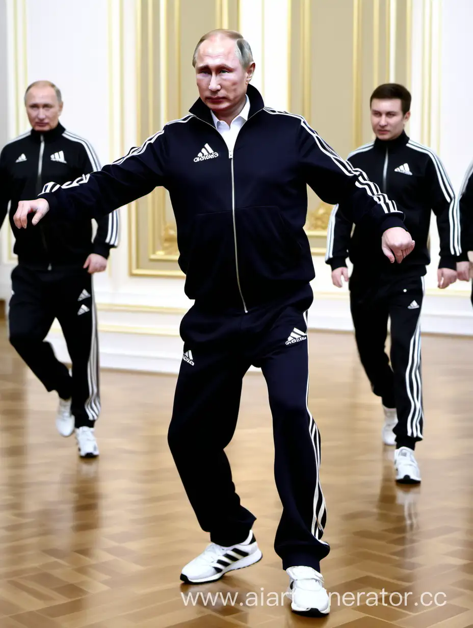 Путин танцует под ХАРДБАСС в спортивках адидас, в кремле