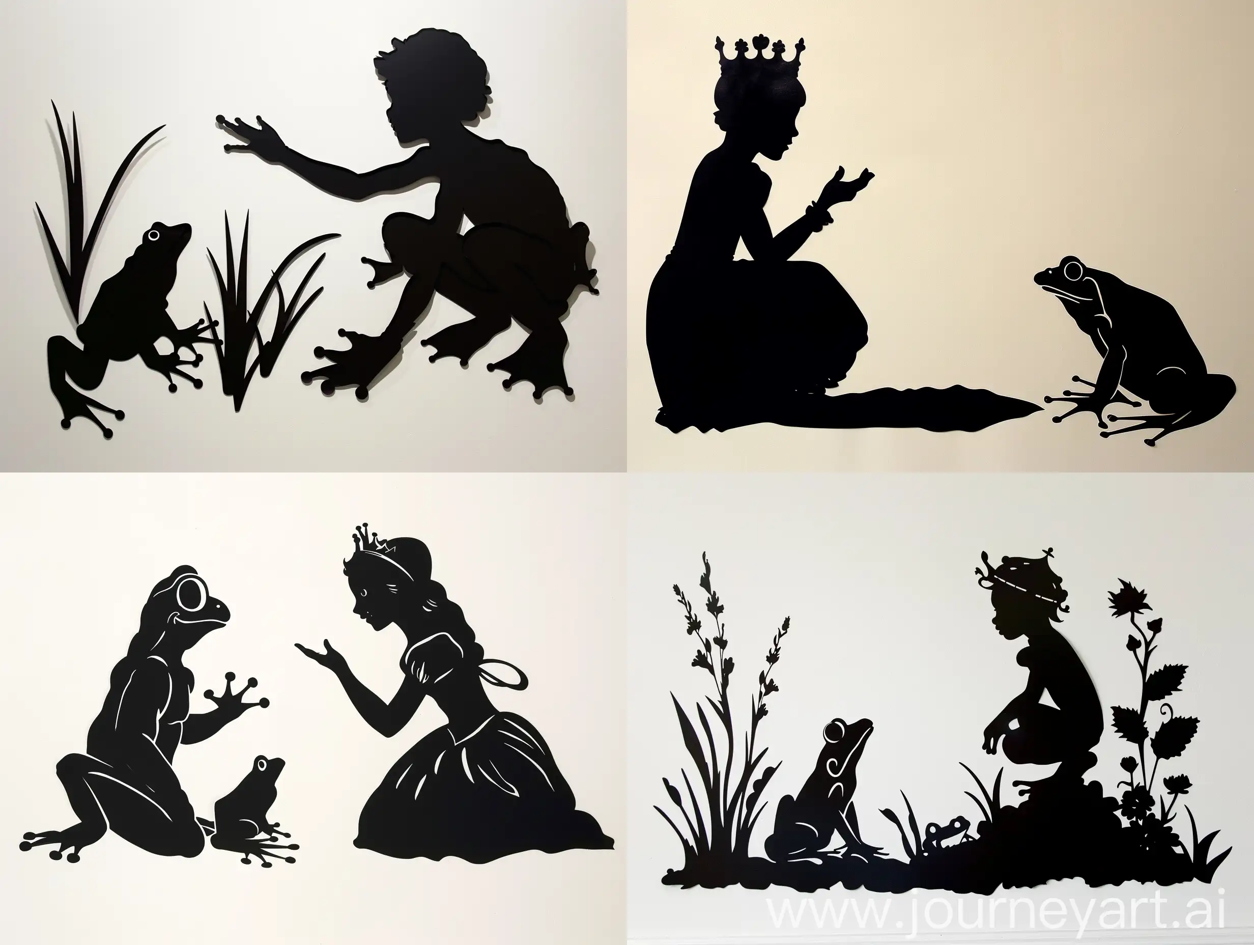 Enchanting-Royal-Prince-and-Frog-Silhouette-Wall-Art