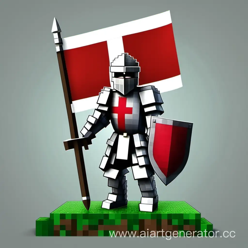 Minecraft-Knight-with-Belarusian-Flag