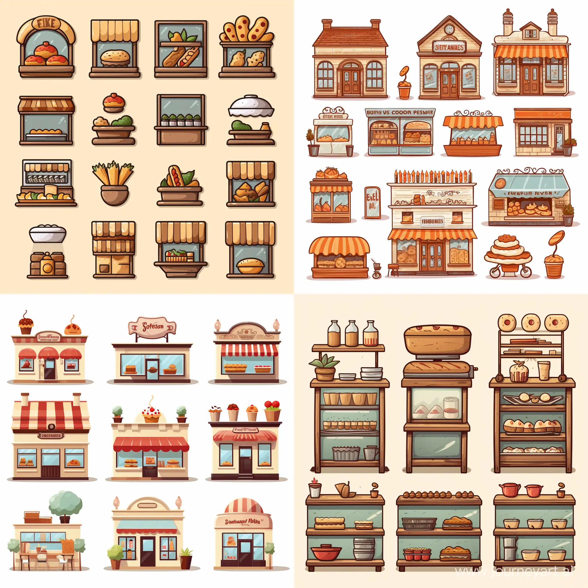 bakery store icones, in vector style