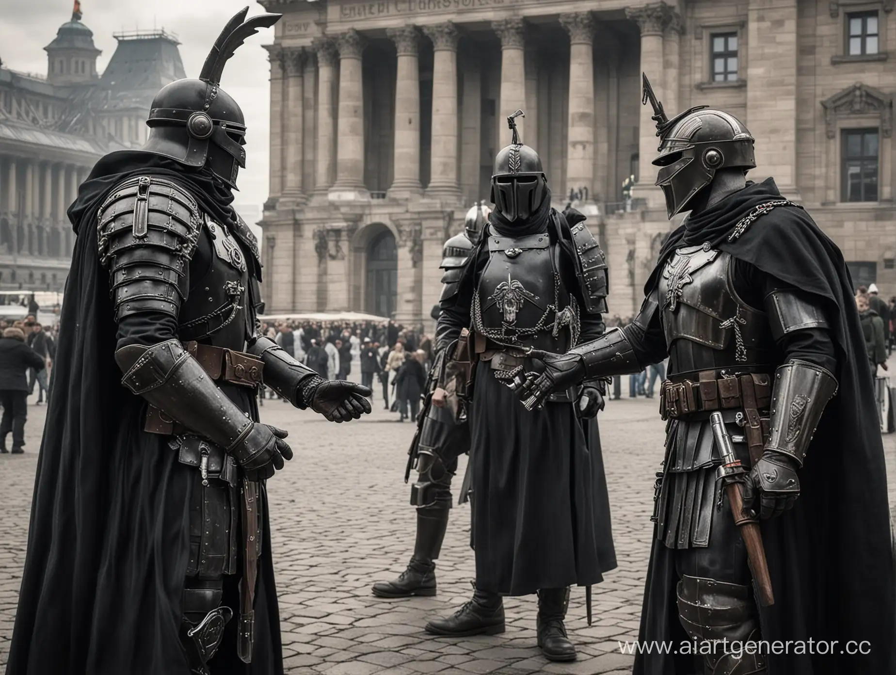 German-SS-Soldier-Shaking-Hands-with-Teutonic-Knight-at-Reichstag