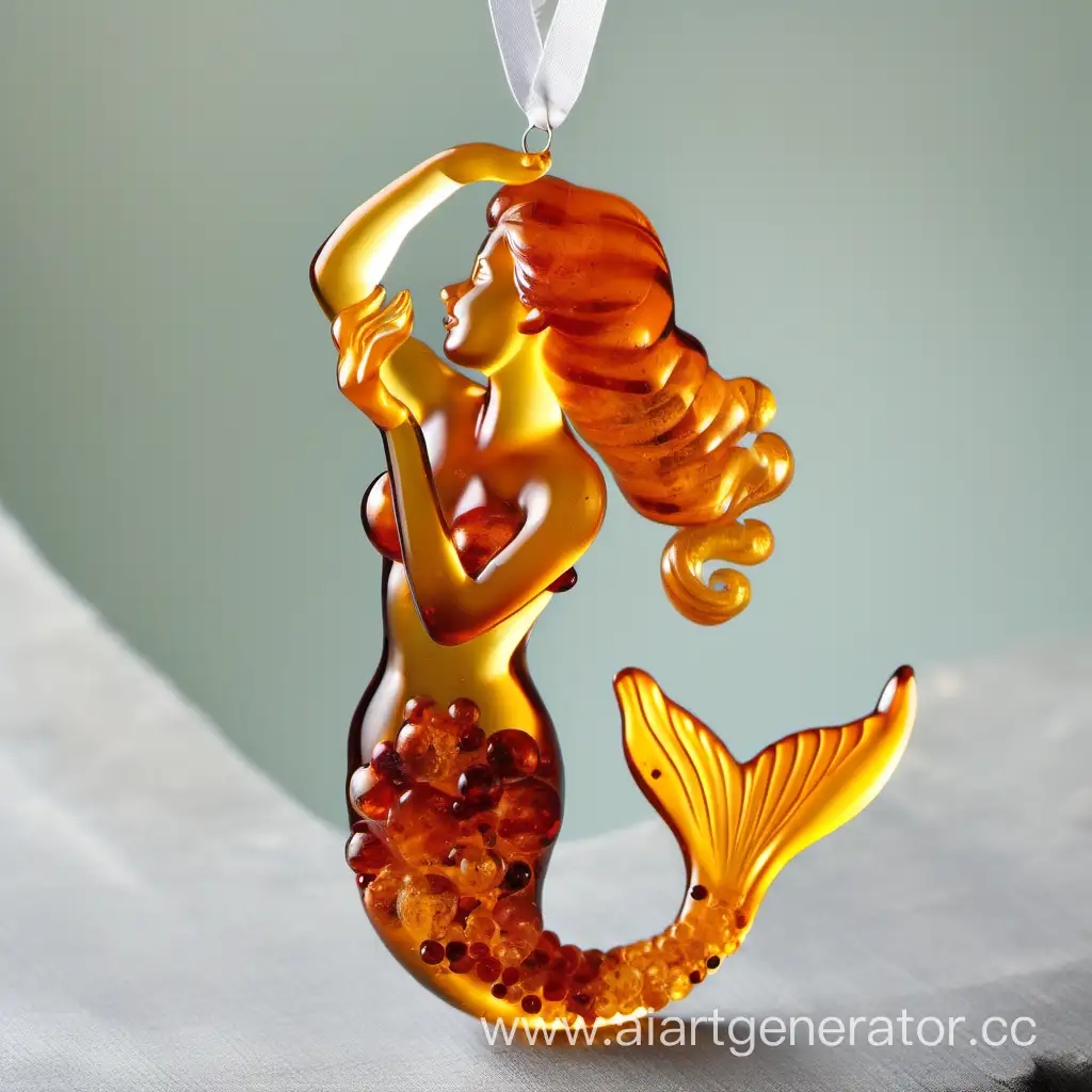 Golden-Mermaid-Ornament-Crafted-from-Amber