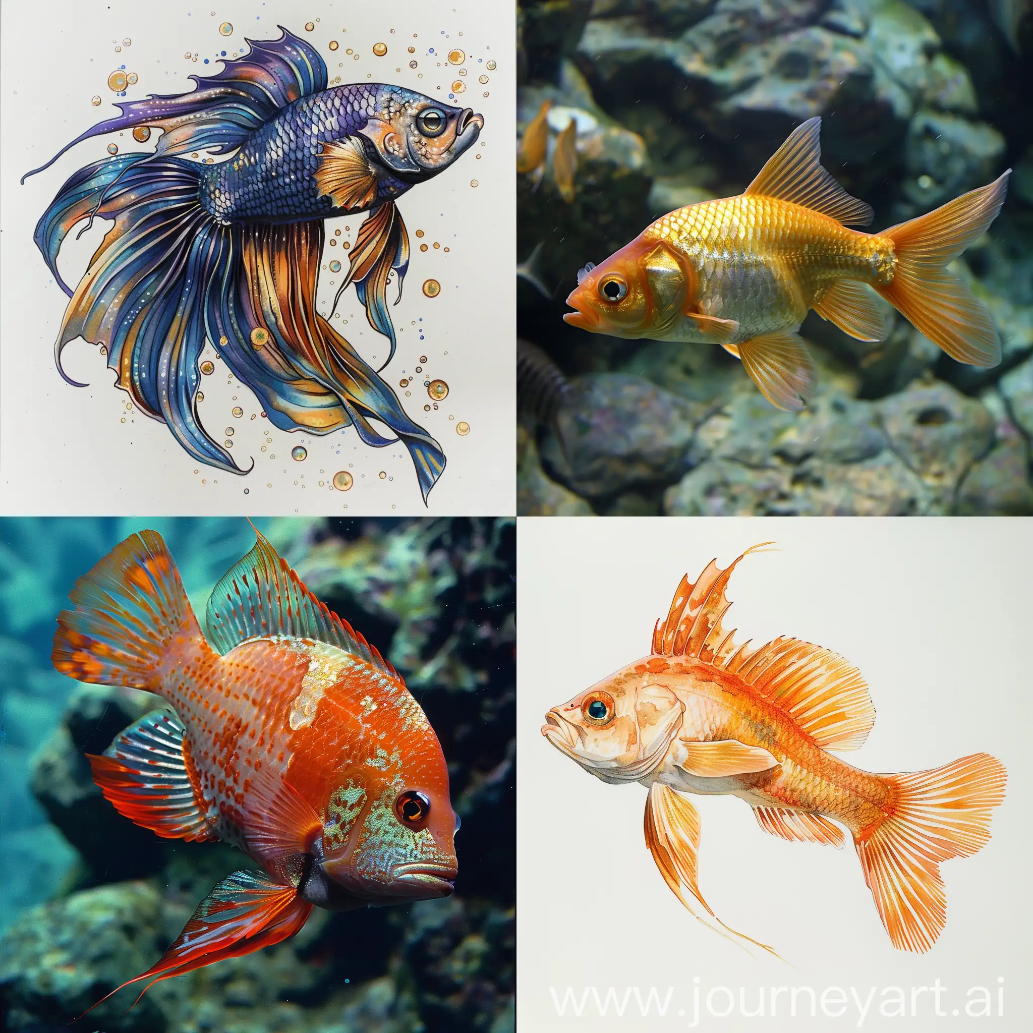 Colorful-Tropical-Fish-Swimming-in-Vibrant-Aquarium