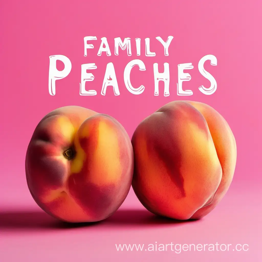 розовый персик с надписью Family Peaches