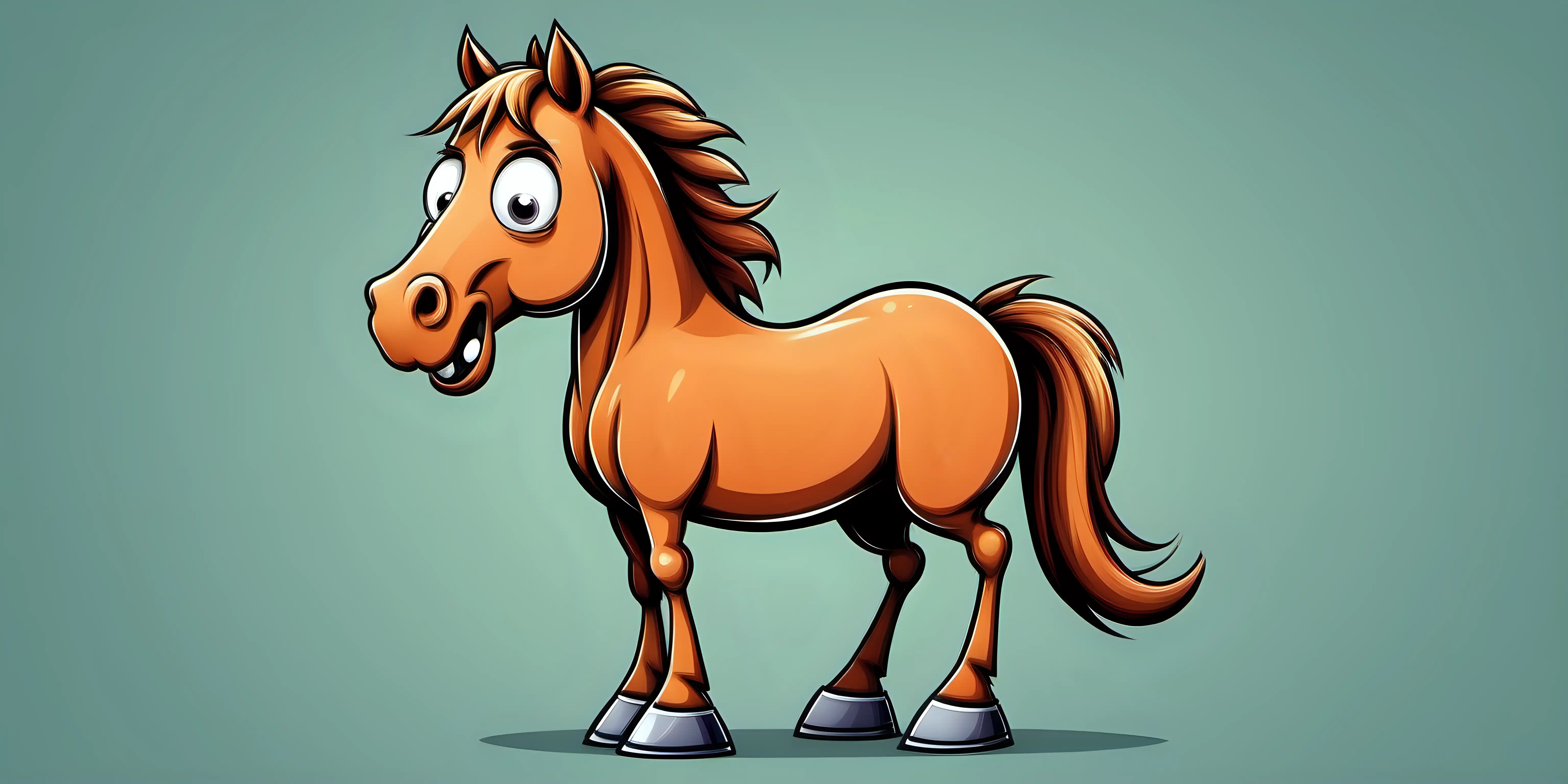 horse, cartoon style, funny, cute