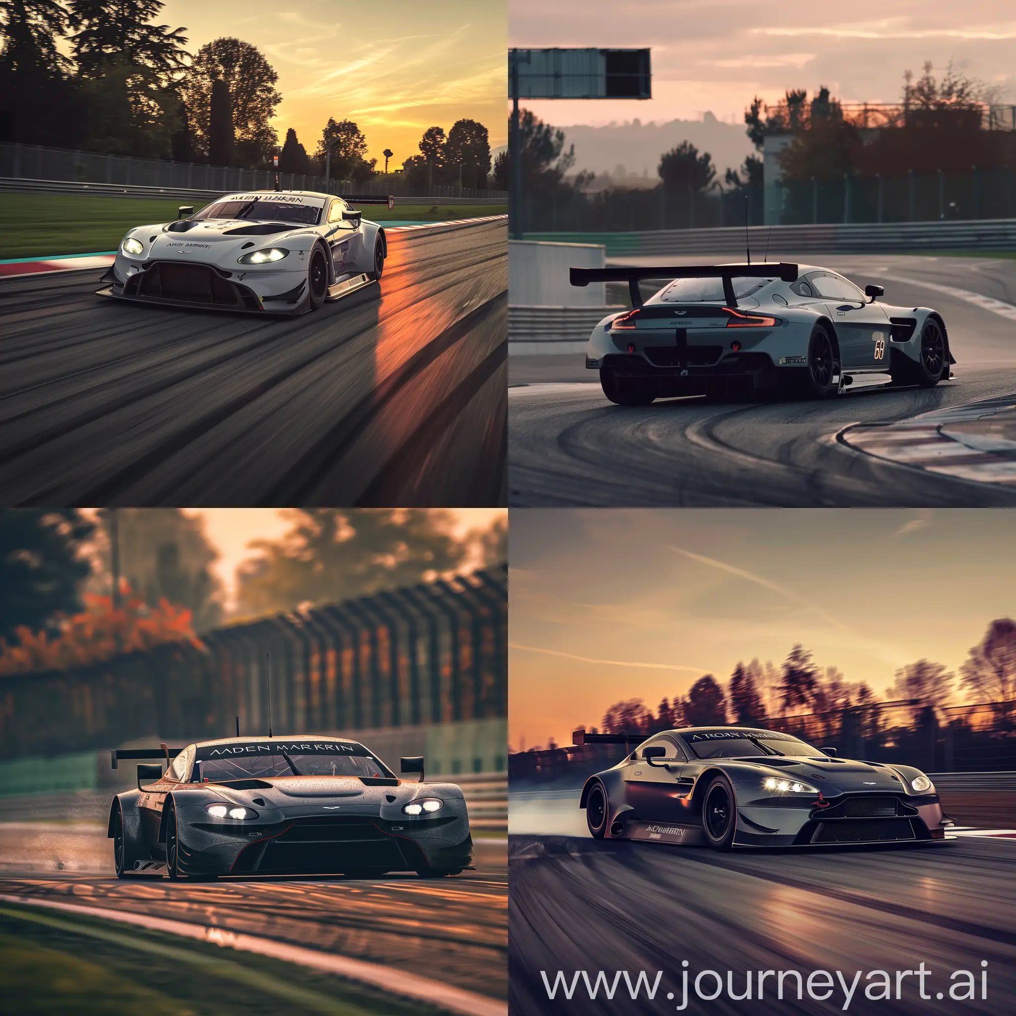 Youtube preview, hd, aston martin vantage v8 gt3 on race track monza, ditailed, blury background